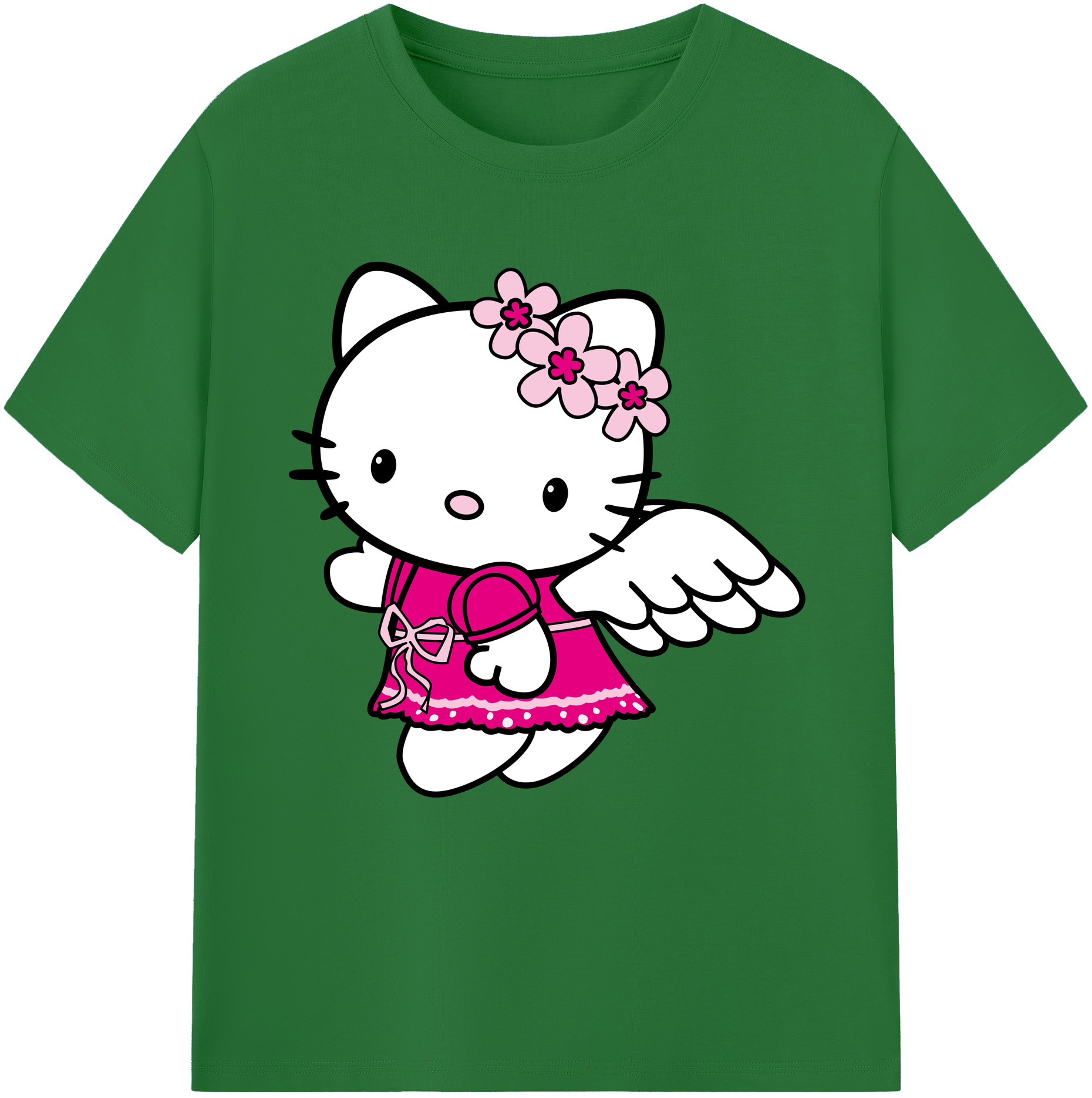 （画像用） Hello Kitty ハローキティ 綿100％半袖Tシャツ（フロントプリント）