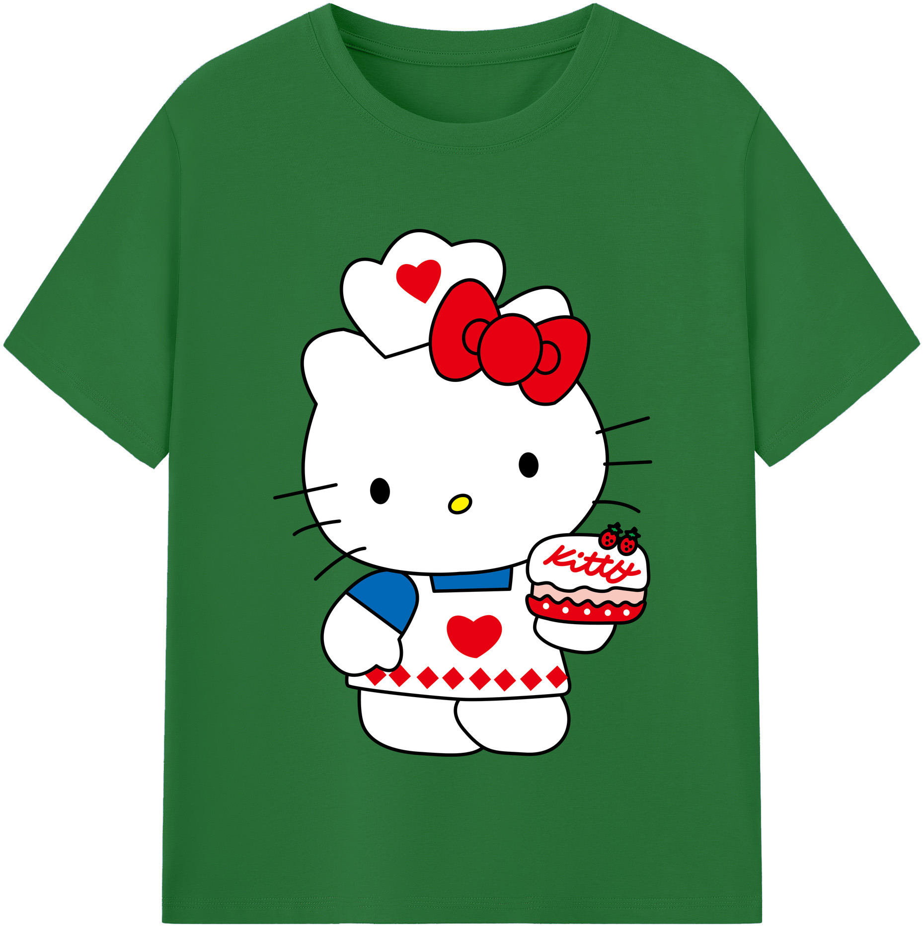 （画像用） Hello Kitty ハローキティ 綿100％半袖Tシャツ（フロントプリント）