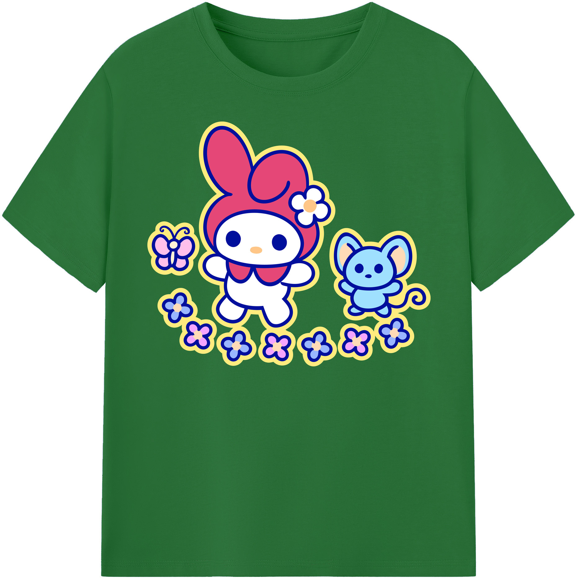 （画像用） Hello Kitty ハローキティ 綿100％半袖Tシャツ（フロントプリント）