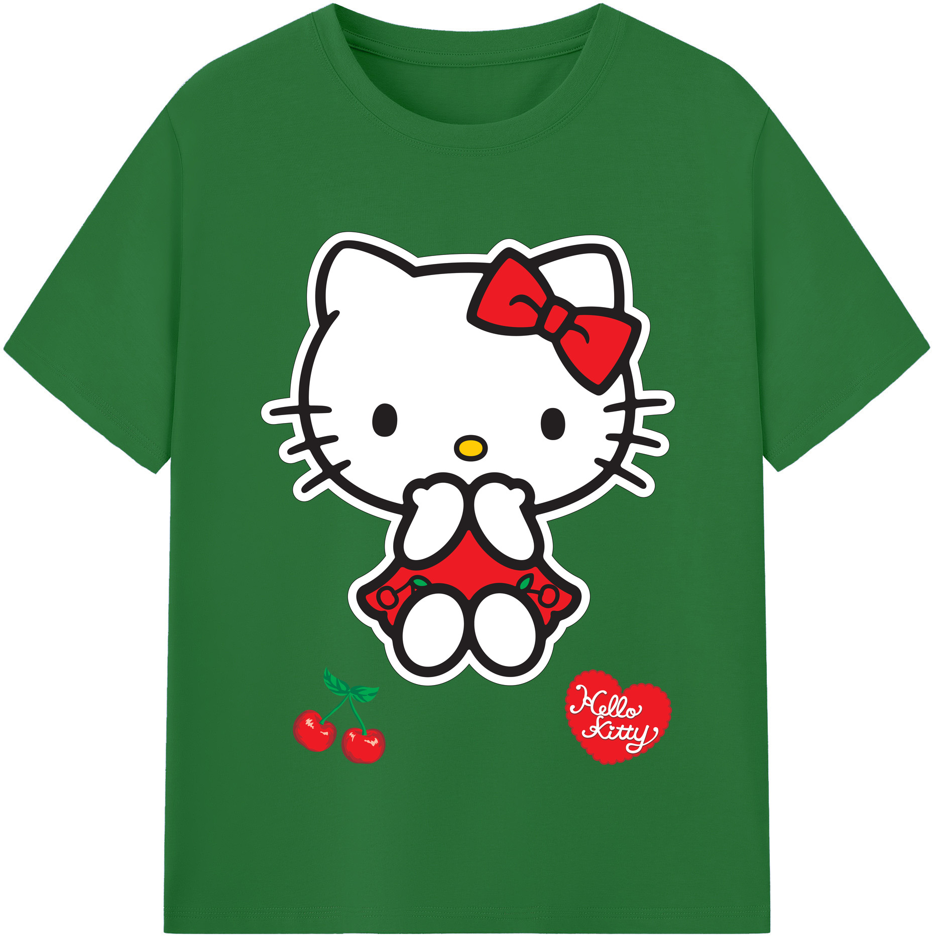 （画像用） Hello Kitty ハローキティ 綿100％半袖Tシャツ（フロントプリント）