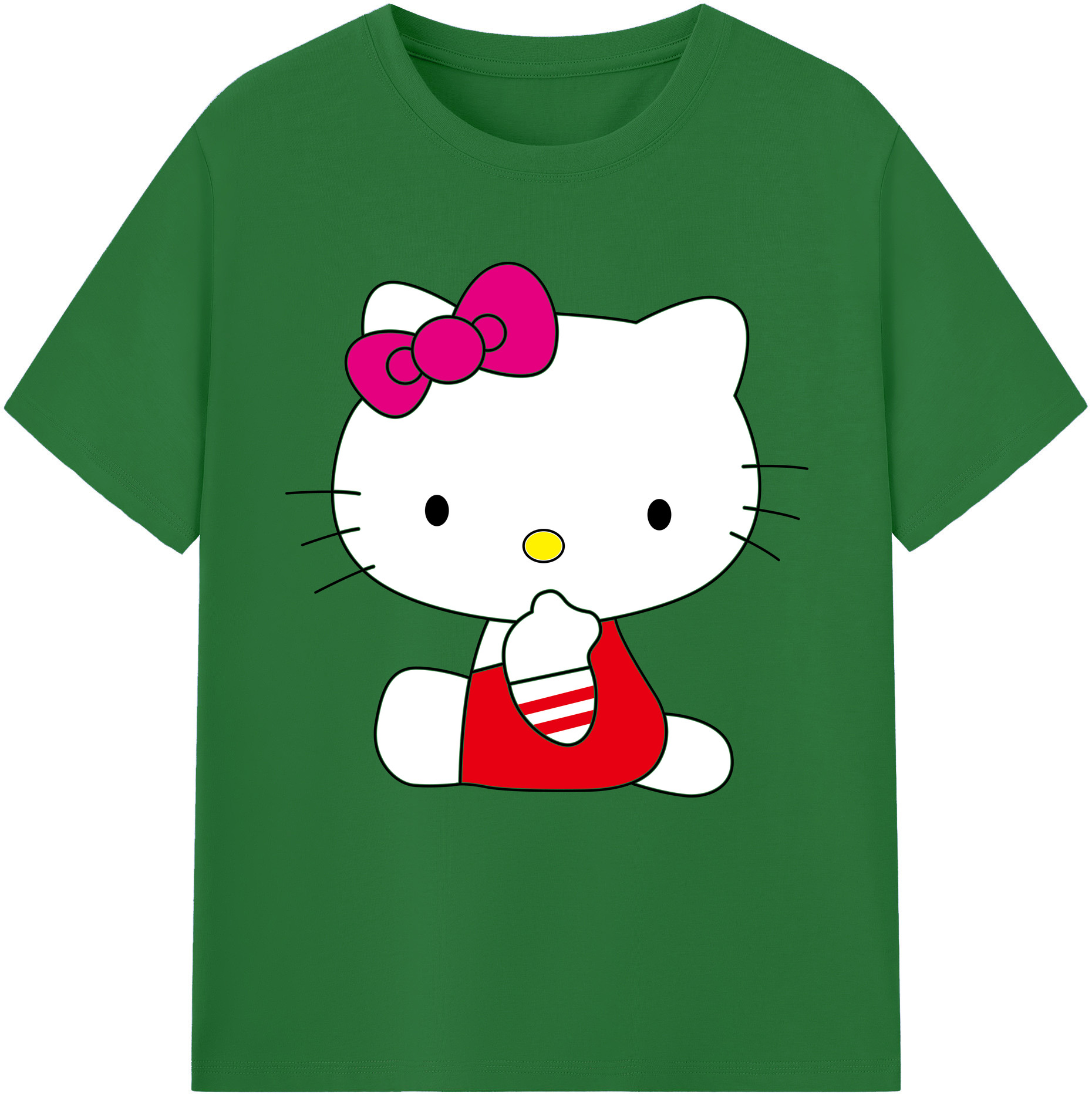 （画像用） Hello Kitty ハローキティ 綿100％半袖Tシャツ（フロントプリント）
