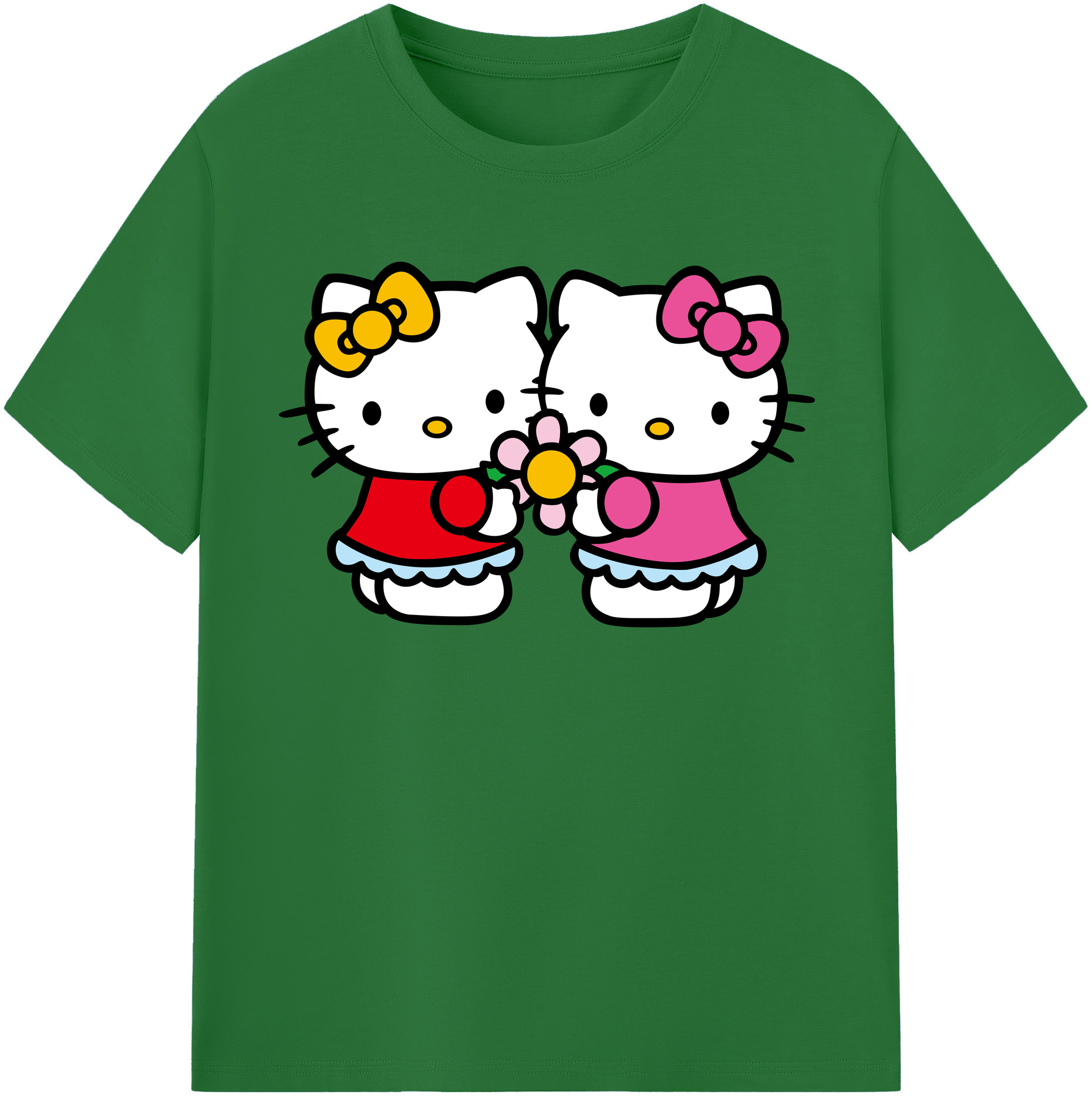 （画像用） Hello Kitty ハローキティ 綿100％半袖Tシャツ（フロントプリント）