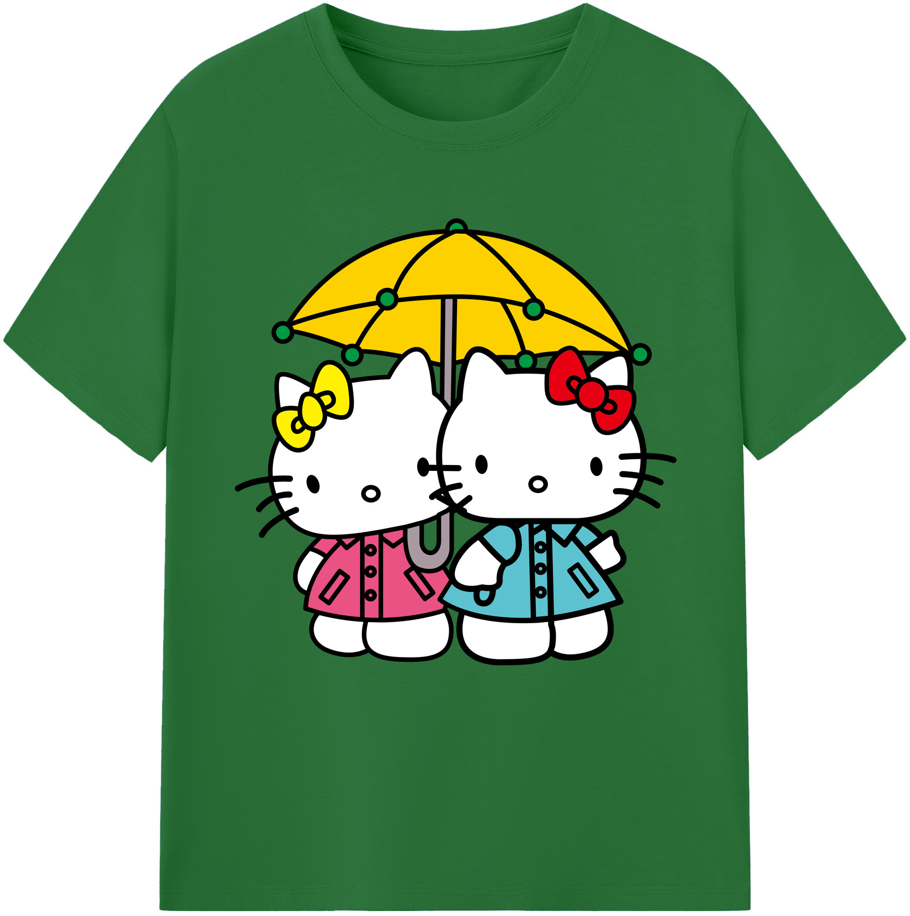 （画像用） Hello Kitty ハローキティ 綿100％半袖Tシャツ（フロントプリント）