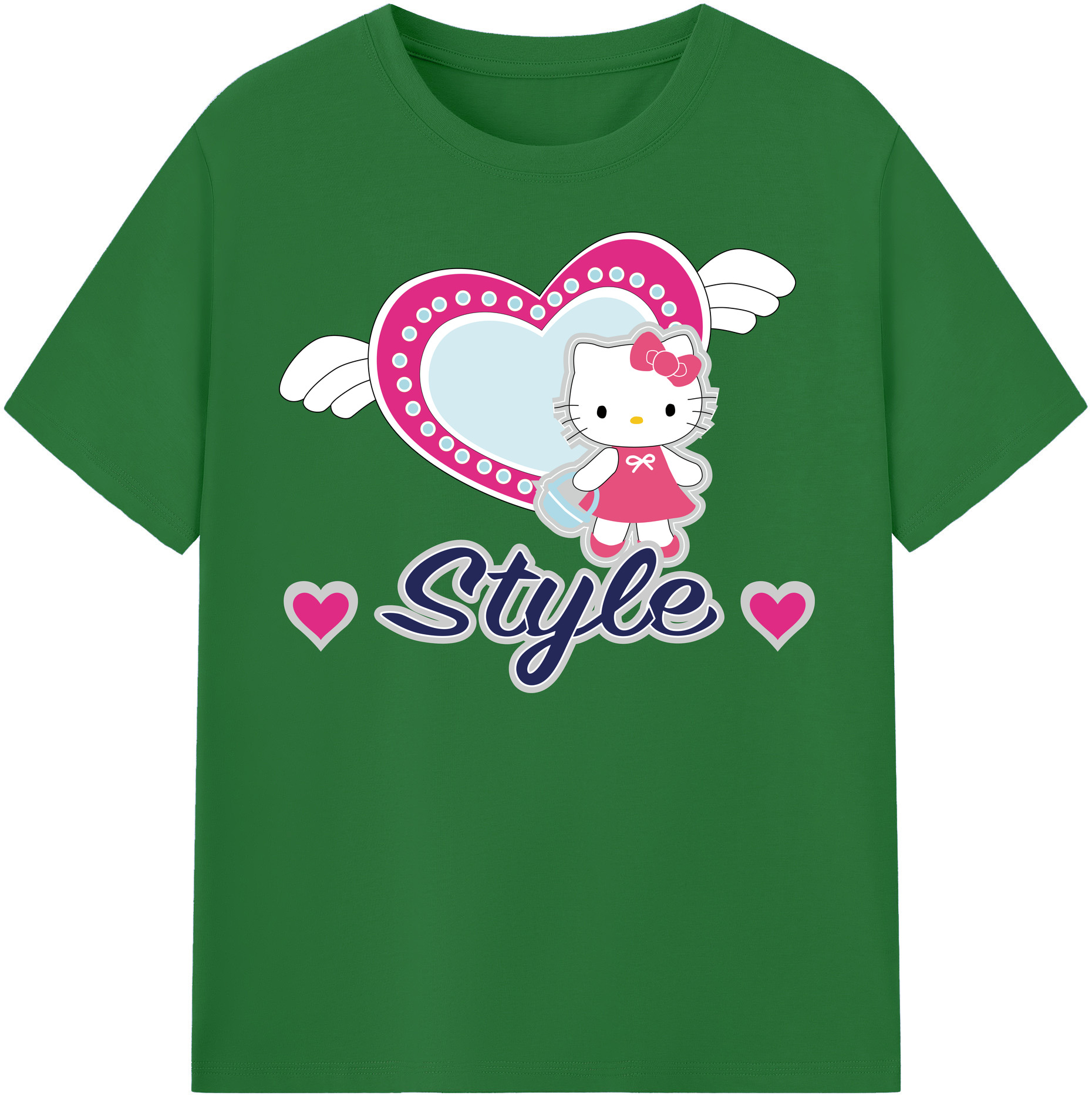 （画像用） Hello Kitty ハローキティ 綿100％半袖Tシャツ（フロントプリント）