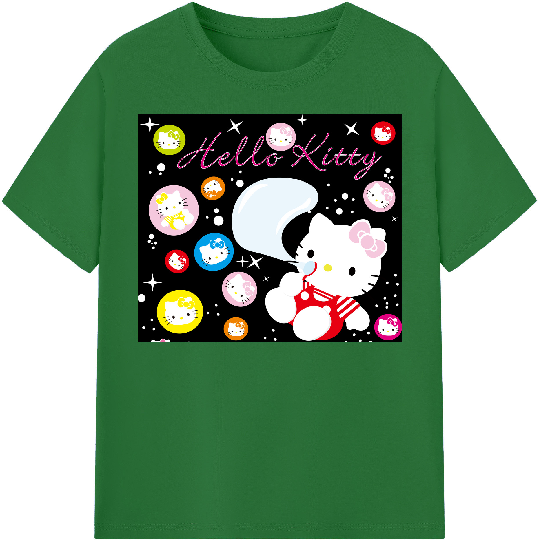 （画像用） Hello Kitty ハローキティ 綿100％半袖Tシャツ（フロントプリント）