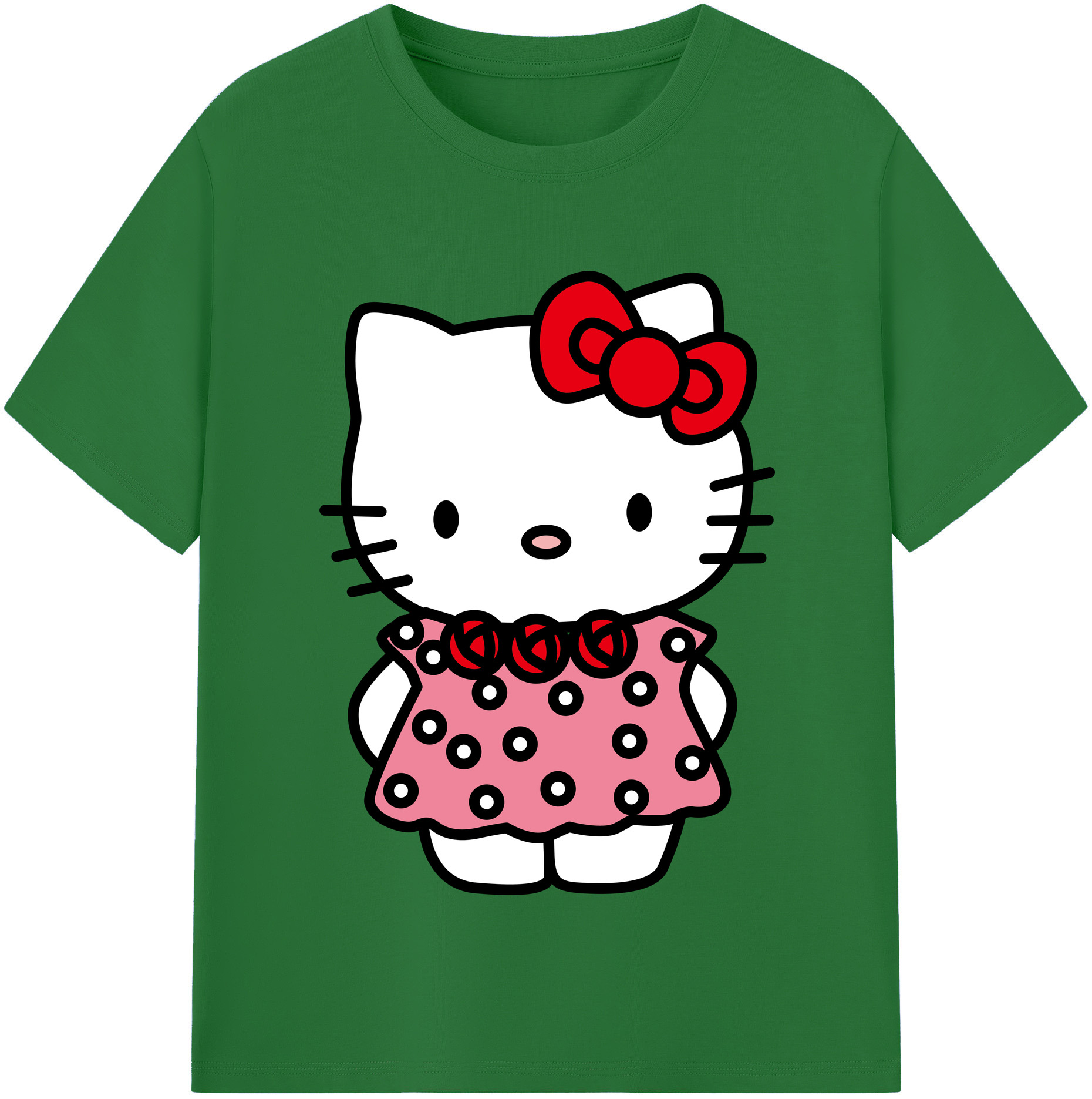 （画像用） Hello Kitty ハローキティ 綿100％半袖Tシャツ（フロントプリント）