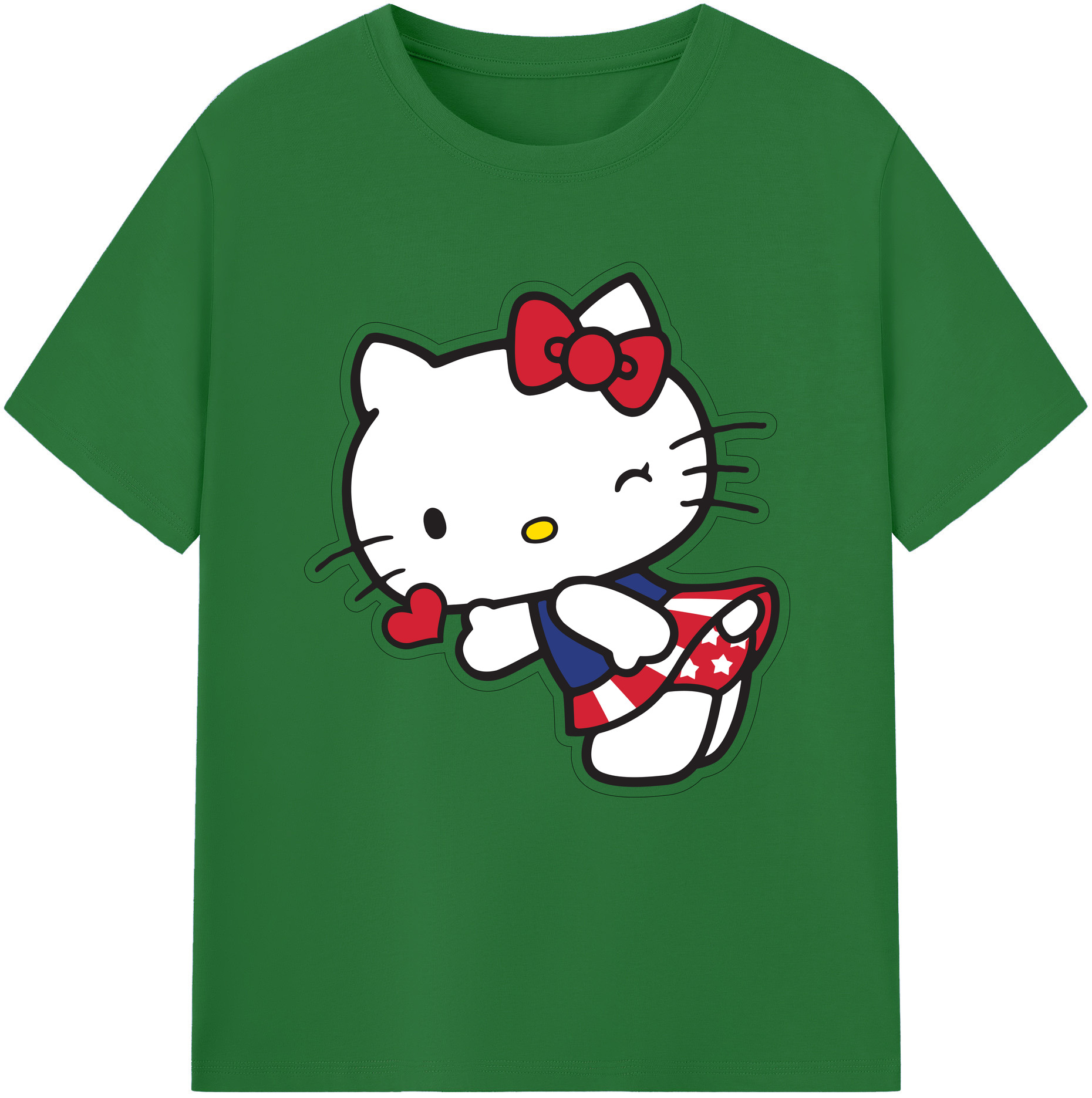 （画像用） Hello Kitty ハローキティ 綿100％半袖Tシャツ（フロントプリント）