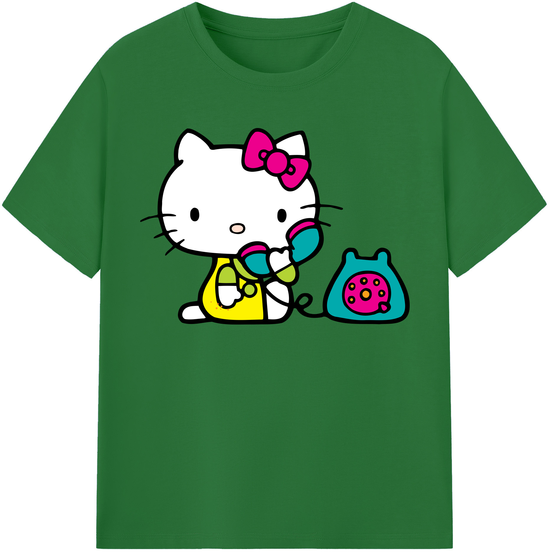 （画像用） Hello Kitty ハローキティ 綿100％半袖Tシャツ（フロントプリント）
