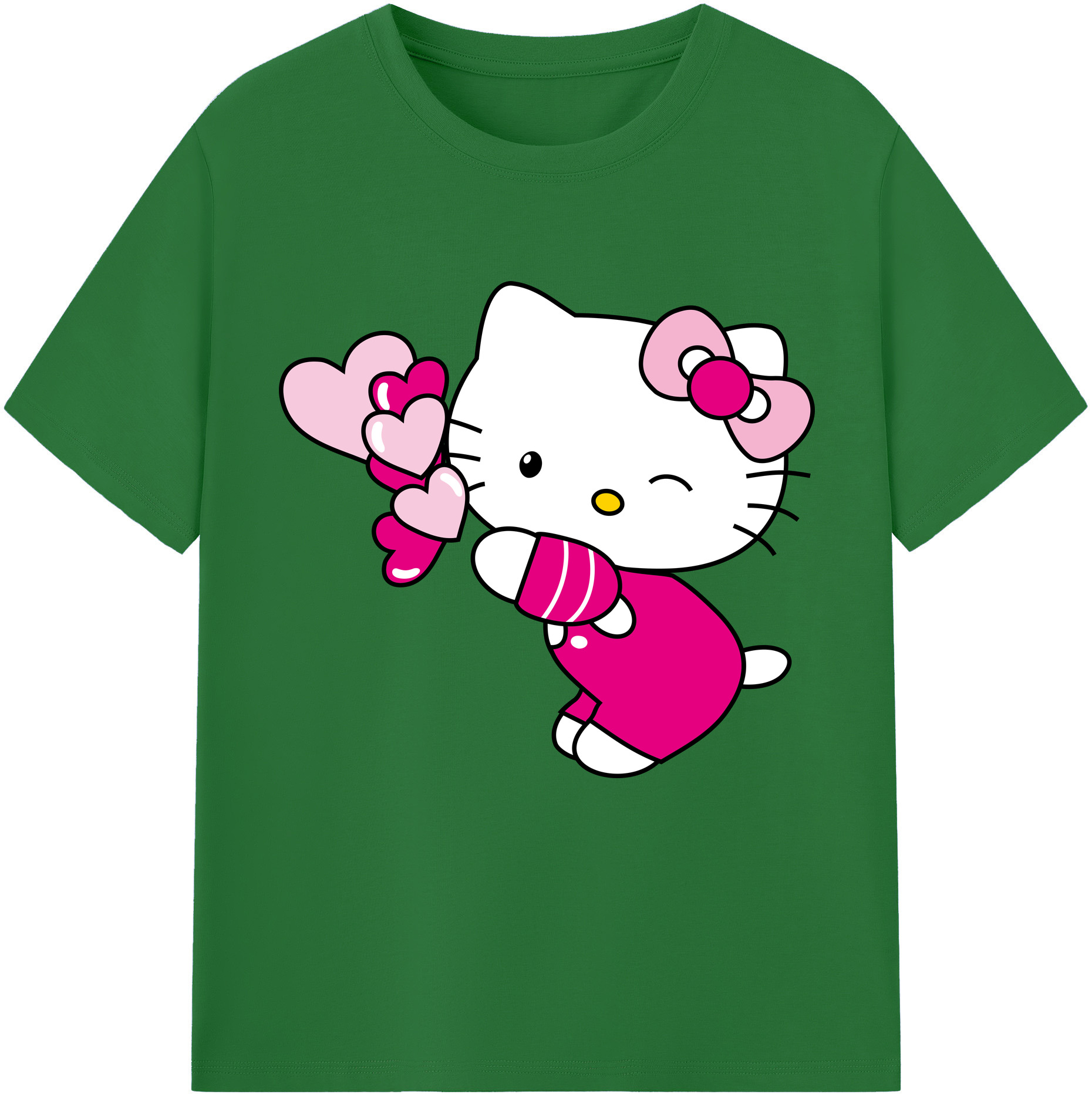 （画像用） Hello Kitty ハローキティ 綿100％半袖Tシャツ（フロントプリント）