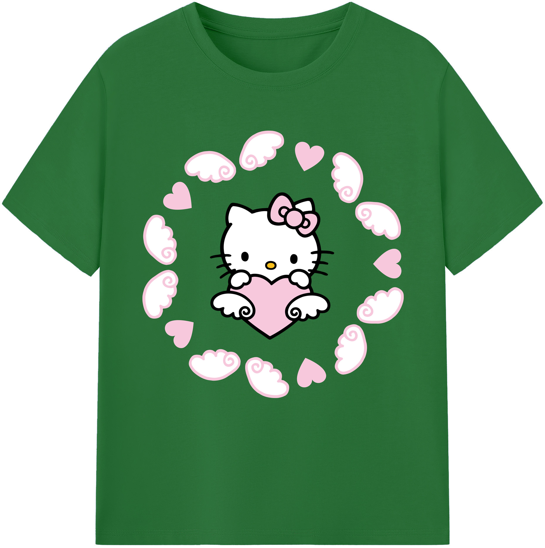（画像用） Hello Kitty ハローキティ 綿100％半袖Tシャツ（フロントプリント）