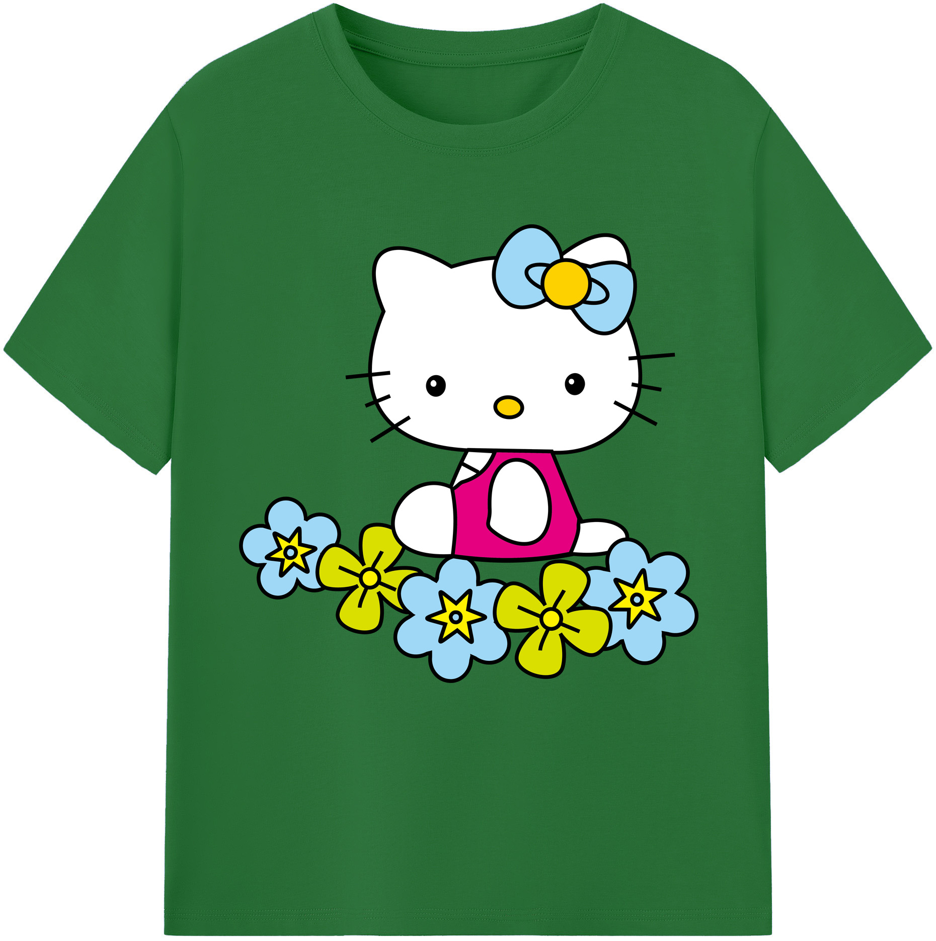 （画像用） Hello Kitty ハローキティ 綿100％半袖Tシャツ（フロントプリント）