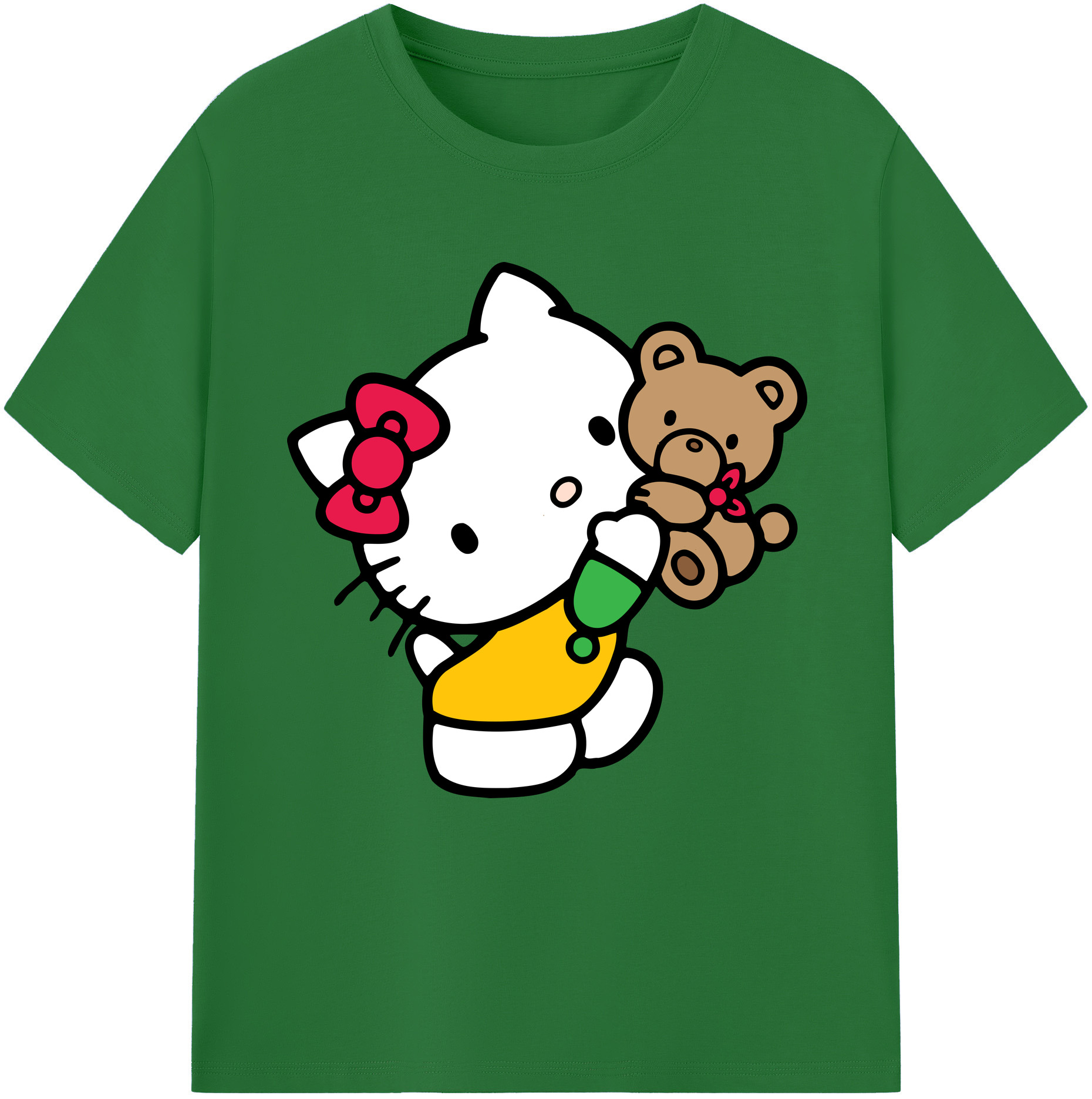 （画像用） Hello Kitty ハローキティ 綿100％半袖Tシャツ（フロントプリント）
