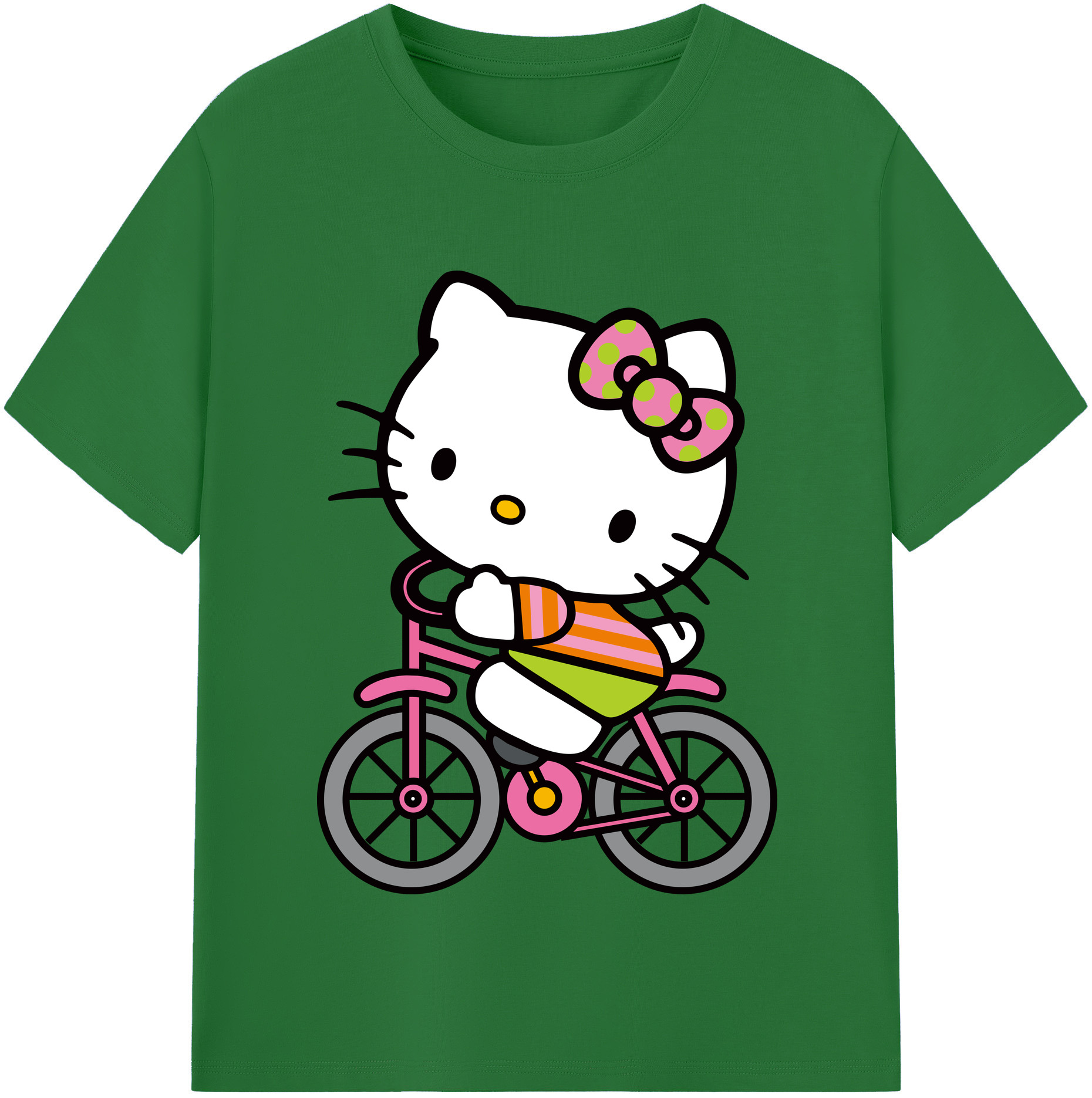（画像用） Hello Kitty ハローキティ 綿100％半袖Tシャツ（フロントプリント）