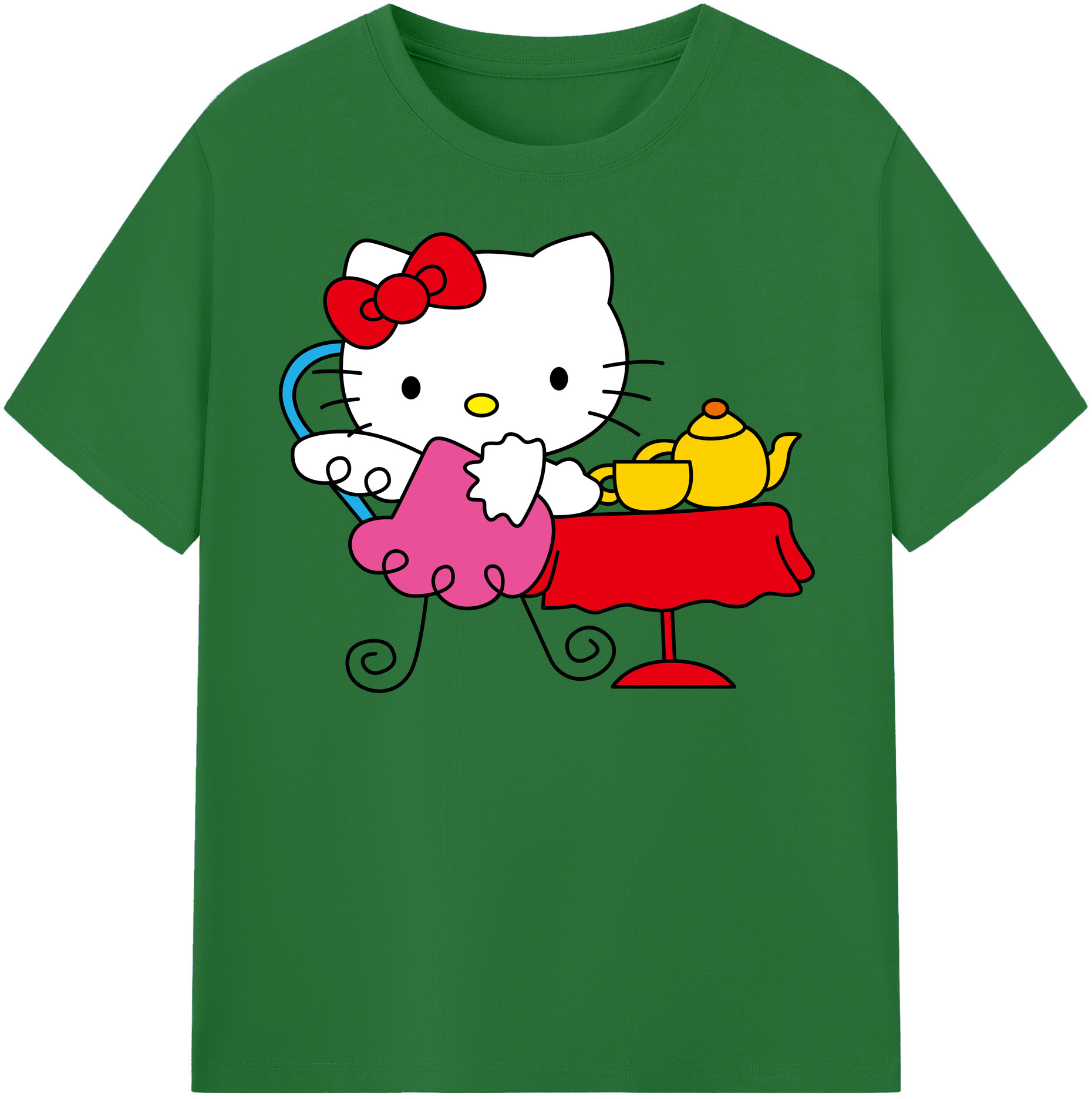 （画像用） Hello Kitty ハローキティ 綿100％半袖Tシャツ（フロントプリント）