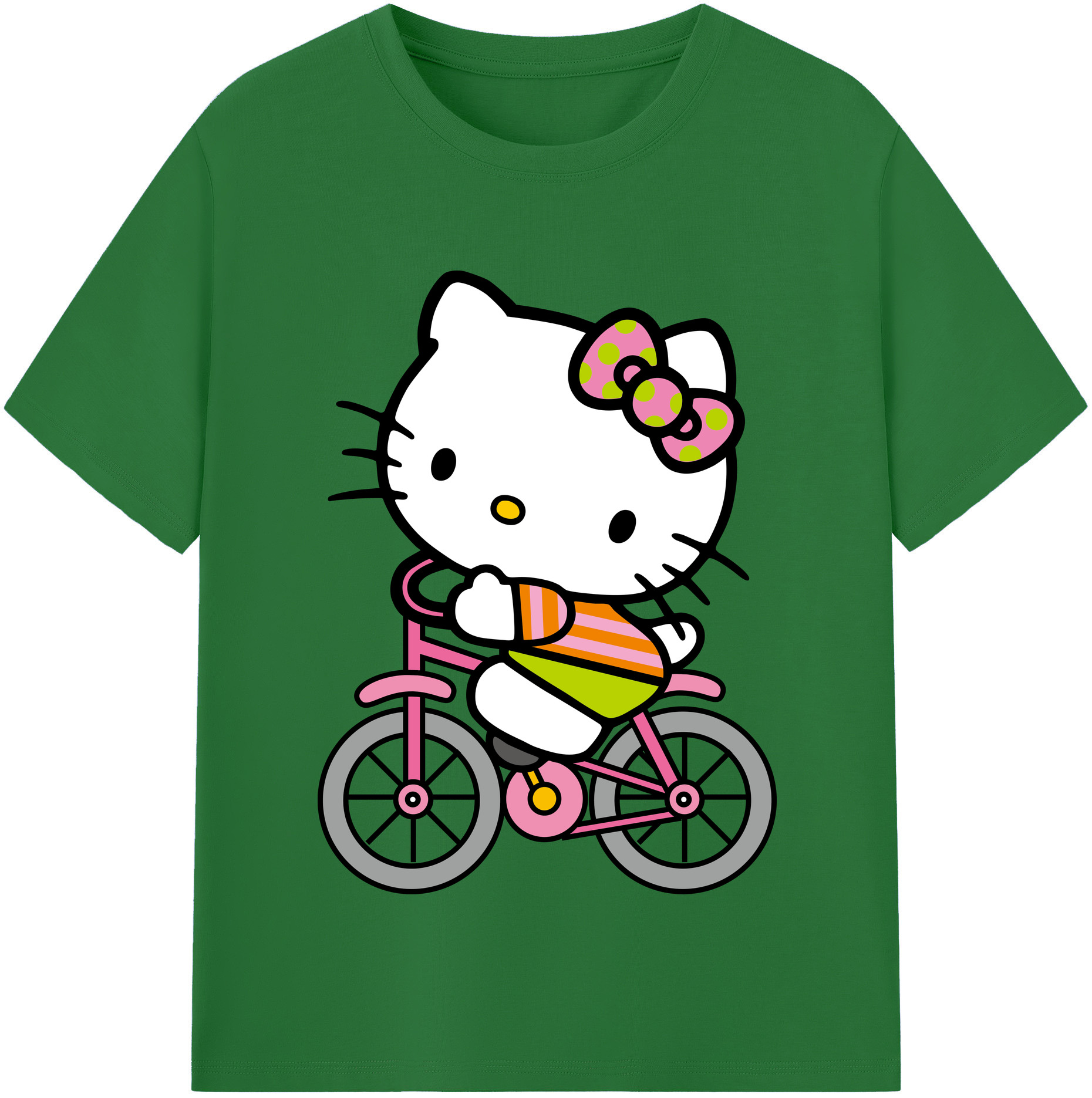 （画像用） Hello Kitty ハローキティ 綿100％半袖Tシャツ（フロントプリント）