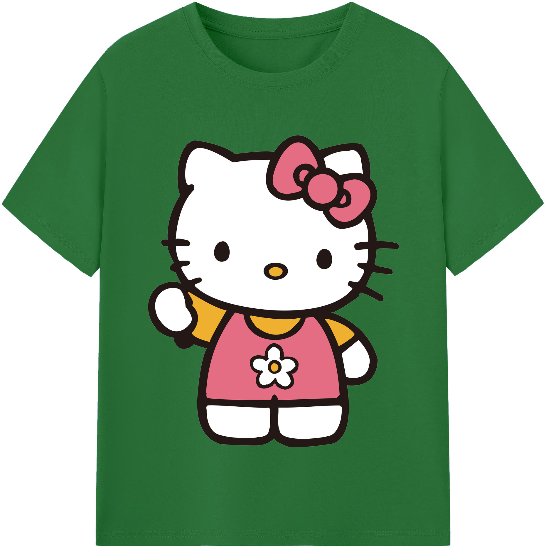 （画像用） Hello Kitty ハローキティ 綿100％半袖Tシャツ（フロントプリント）
