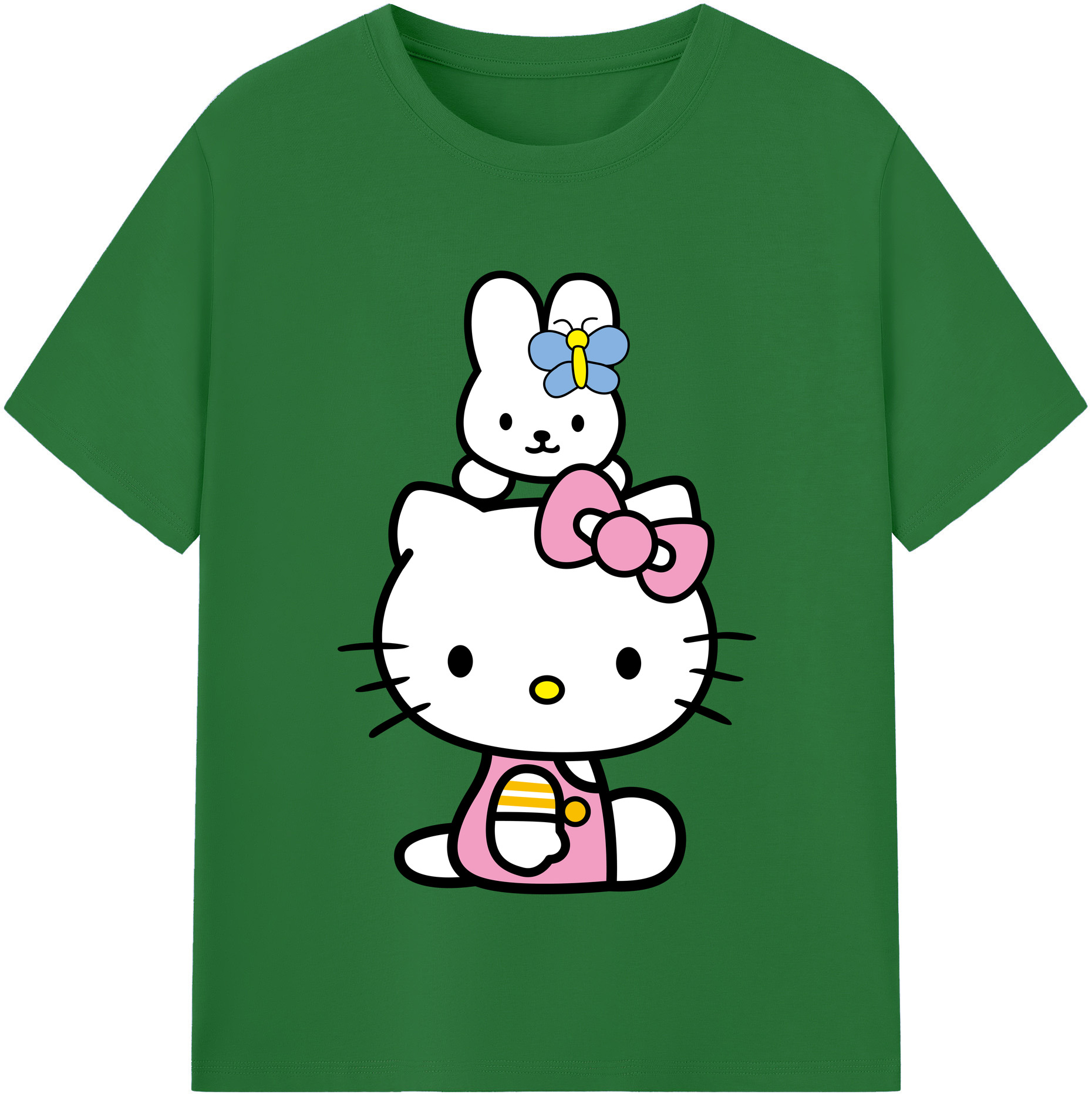 （画像用） Hello Kitty ハローキティ 綿100％半袖Tシャツ（フロントプリント）