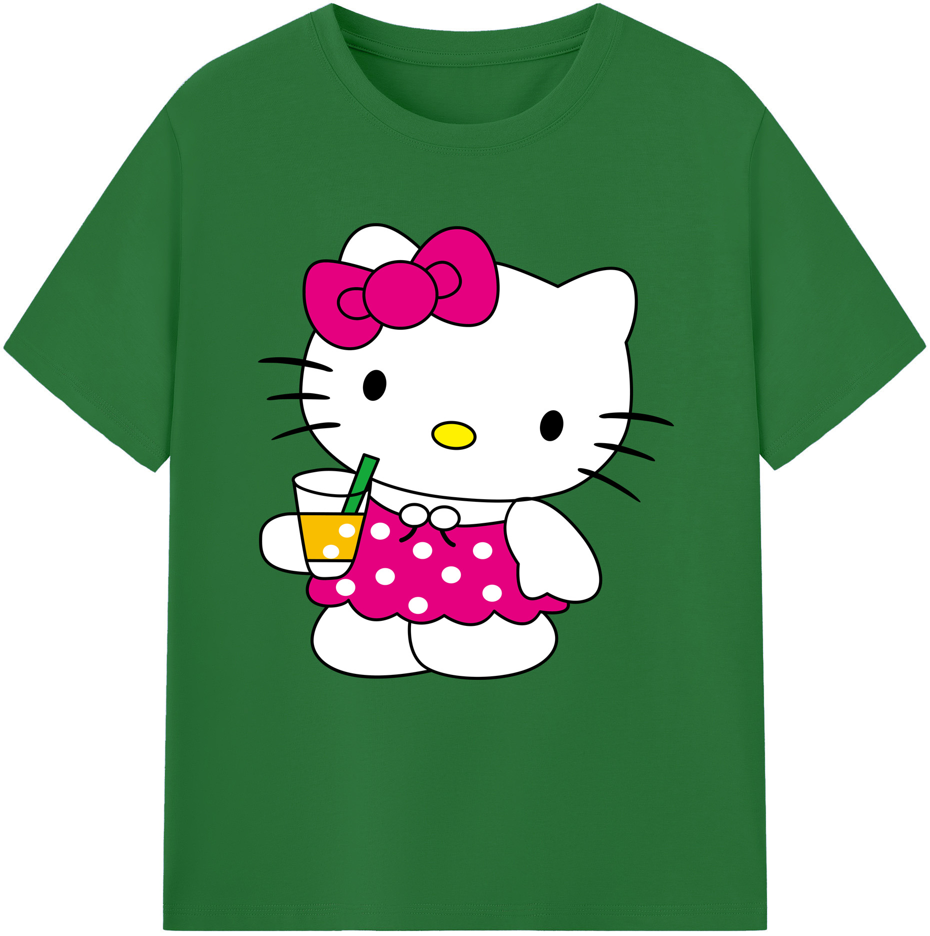 （画像用） Hello Kitty ハローキティ 綿100％半袖Tシャツ（フロントプリント）