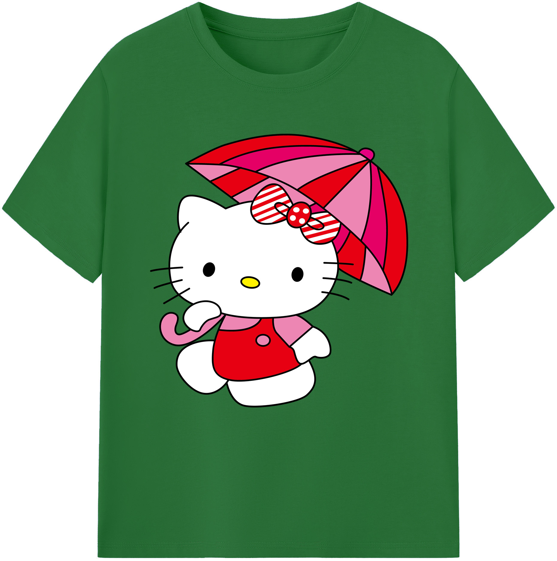 （画像用） Hello Kitty ハローキティ 綿100％半袖Tシャツ（フロントプリント）