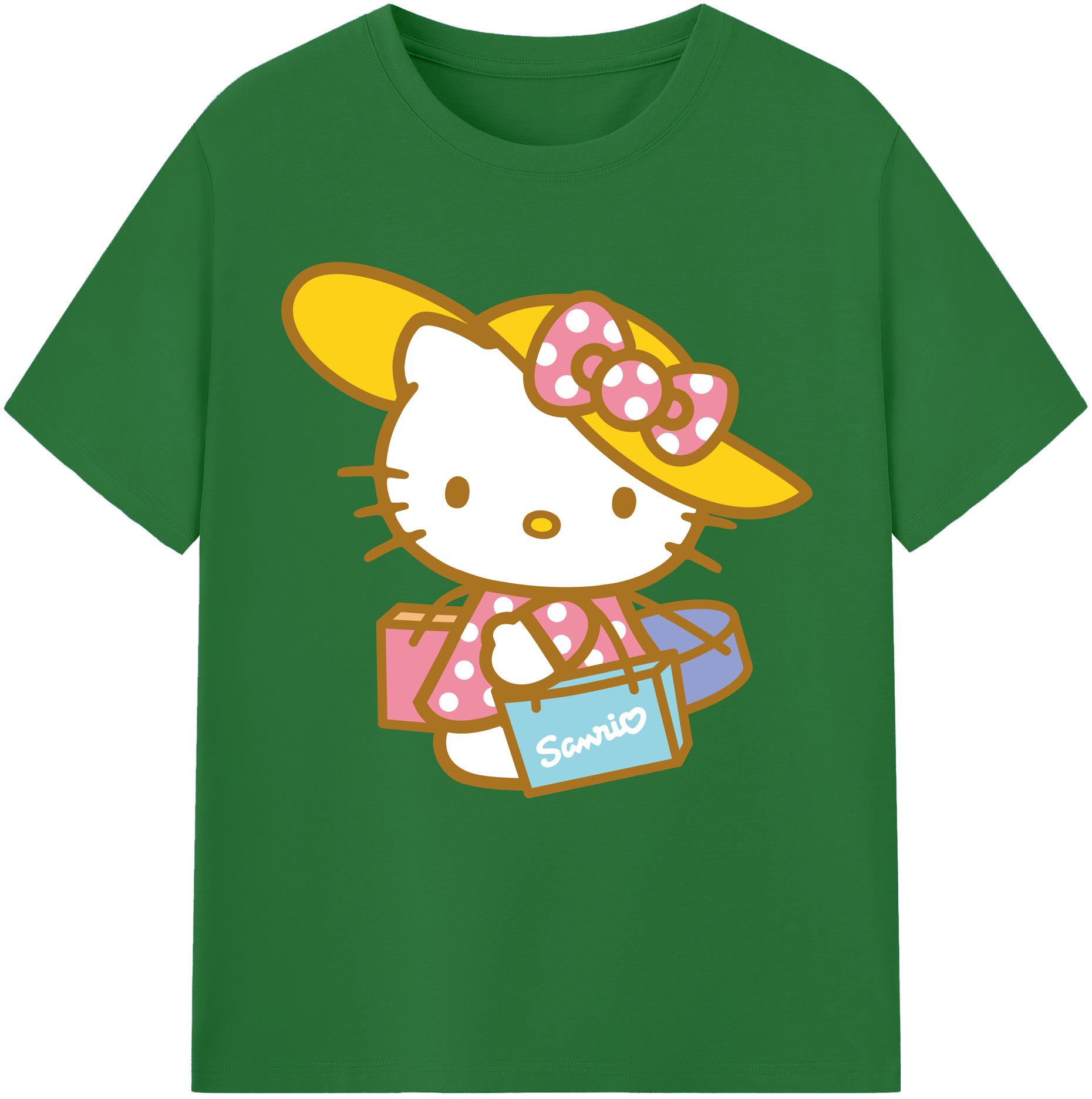 （画像用） Hello Kitty ハローキティ 綿100％半袖Tシャツ（フロントプリント）