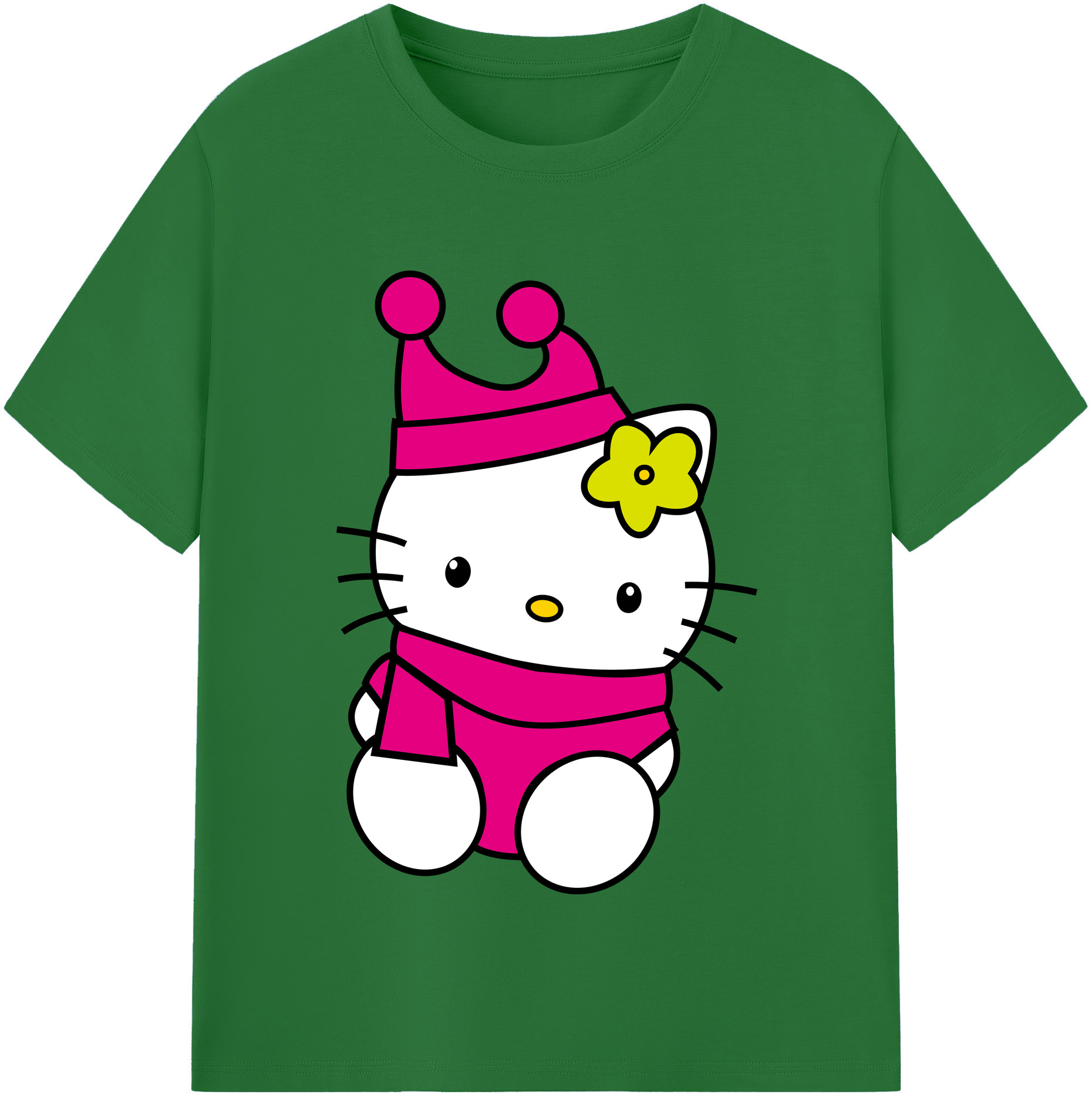 （画像用） Hello Kitty ハローキティ 綿100％半袖Tシャツ（フロントプリント）