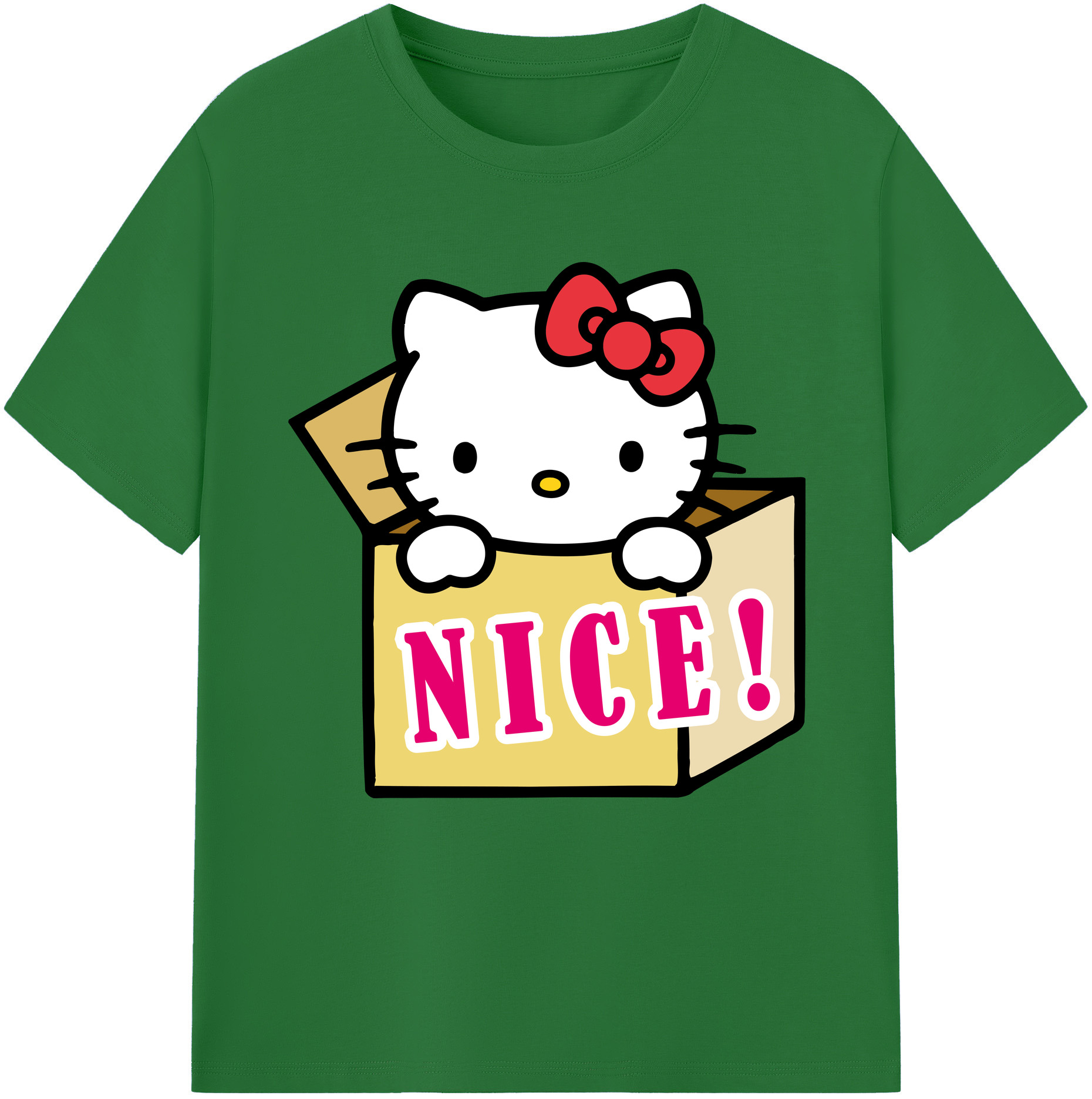 （画像用） Hello Kitty ハローキティ 綿100％半袖Tシャツ（フロントプリント）