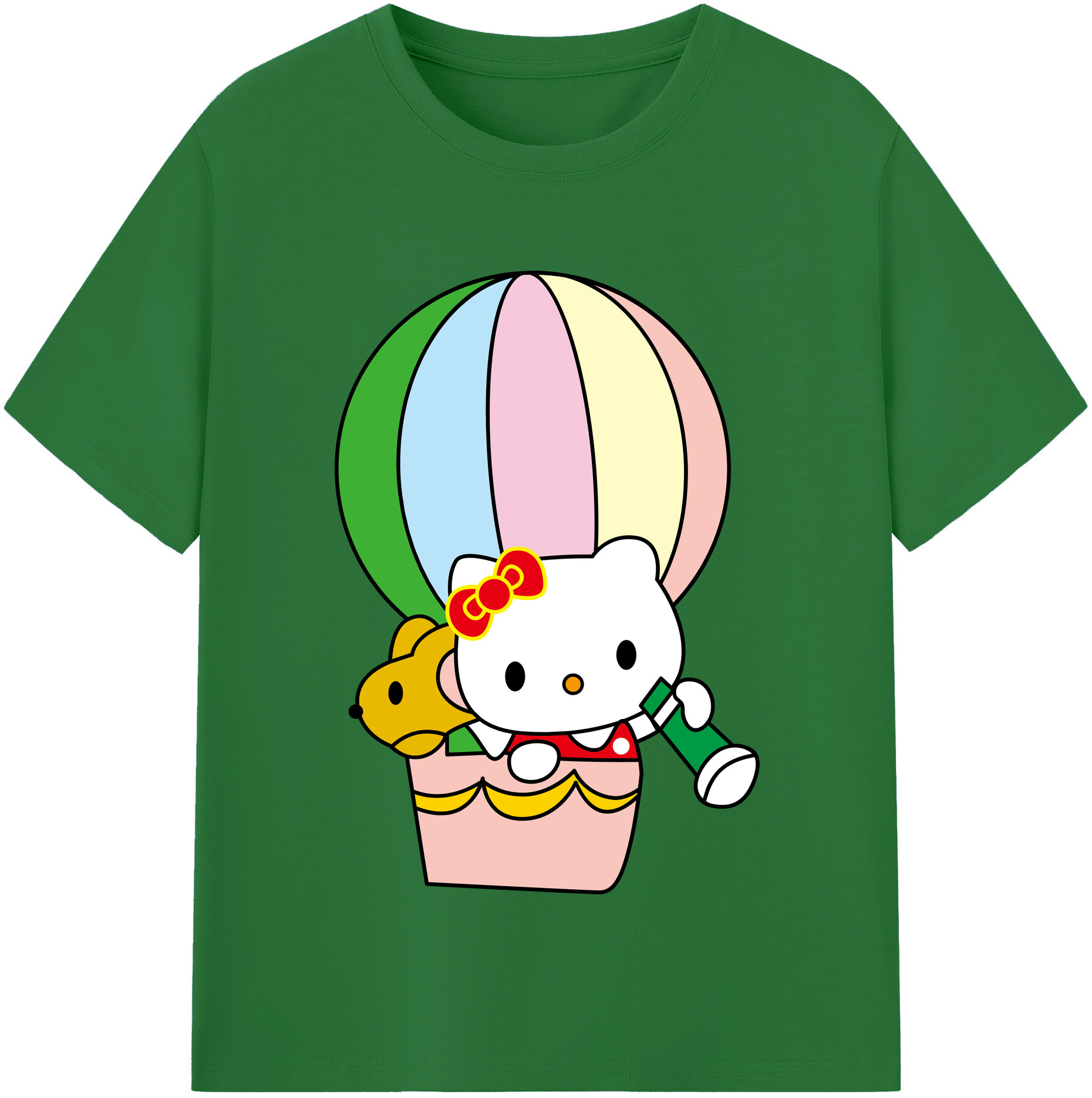 （画像用） Hello Kitty ハローキティ 綿100％半袖Tシャツ（フロントプリント）