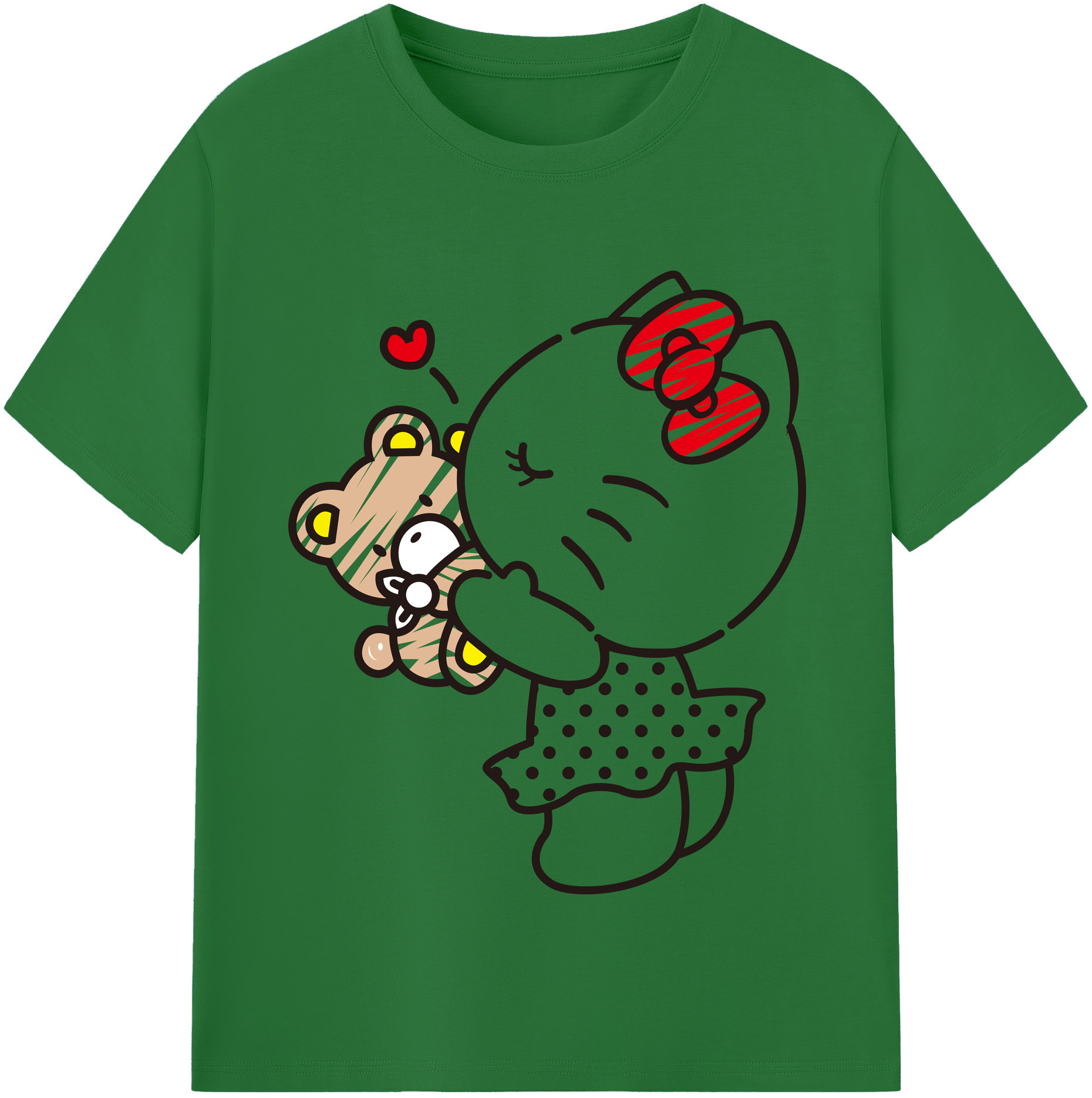 （画像用） Hello Kitty ハローキティ 綿100％半袖Tシャツ（フロントプリント）