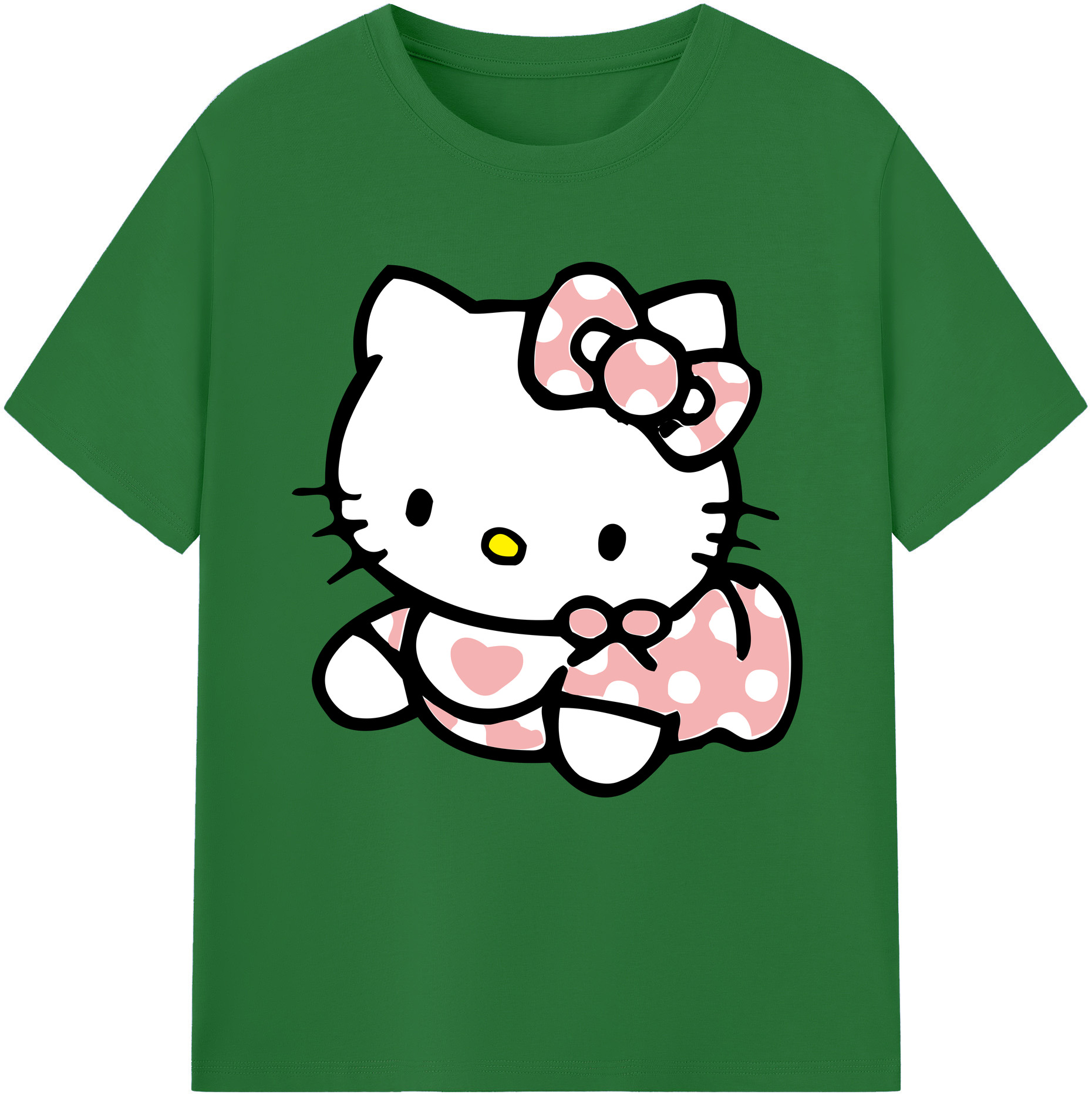（画像用） Hello Kitty ハローキティ 綿100％半袖Tシャツ（フロントプリント）