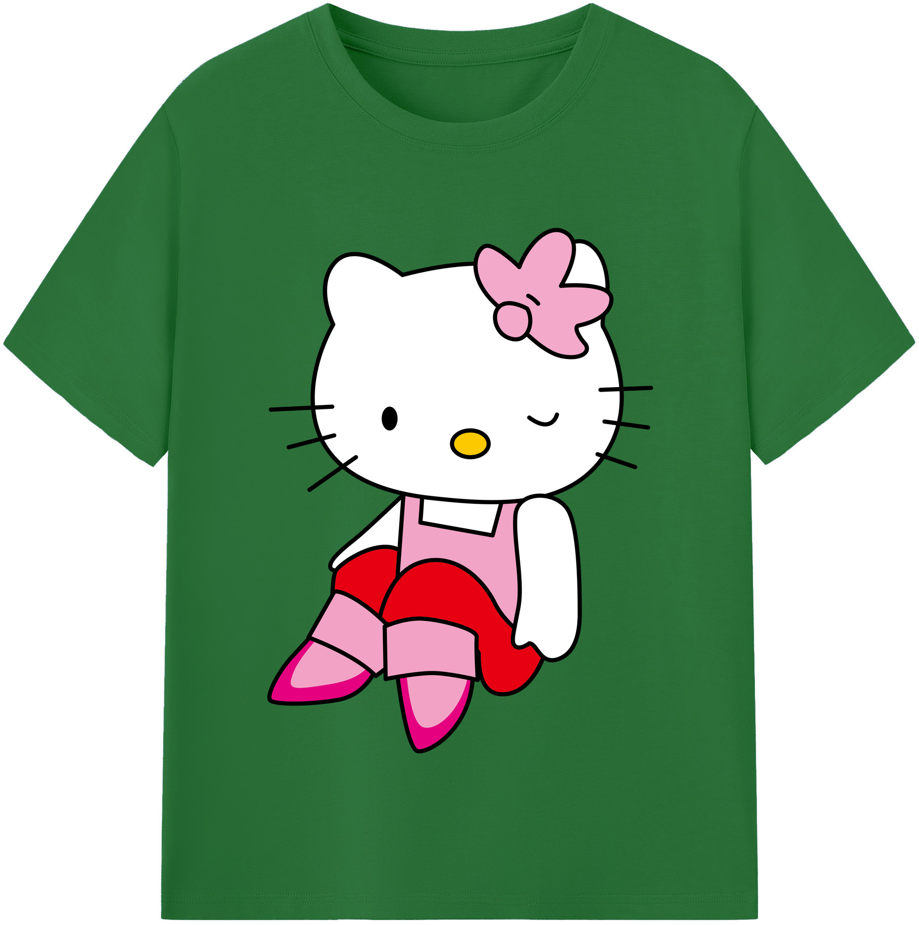 （画像用） Hello Kitty ハローキティ 綿100％半袖Tシャツ（フロントプリント）
