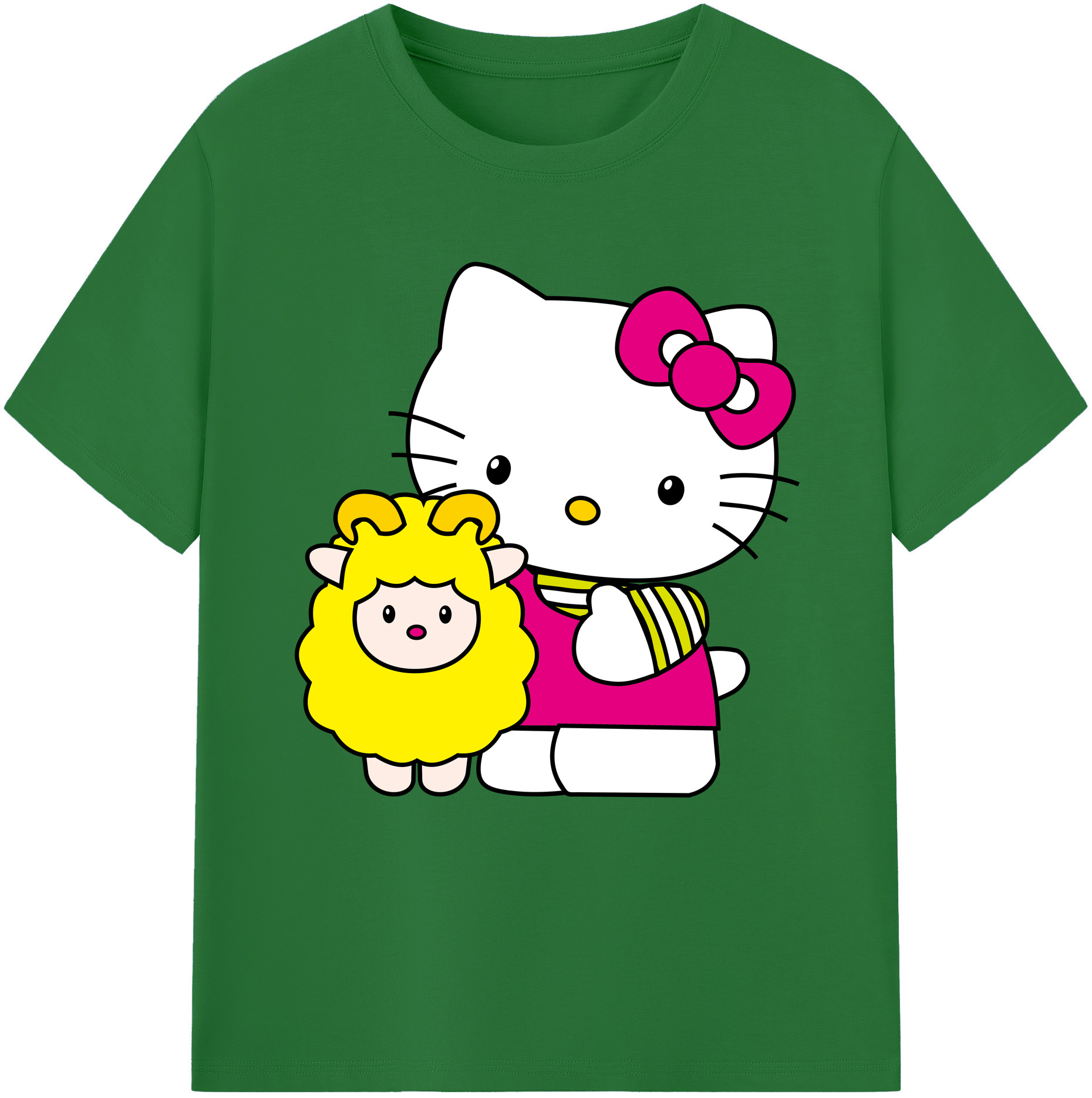 （画像用） Hello Kitty ハローキティ 綿100％半袖Tシャツ（フロントプリント）