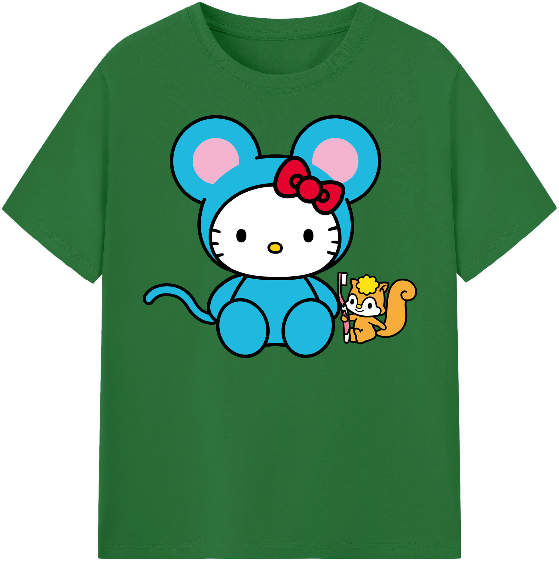 （画像用） Hello Kitty ハローキティ 綿100％半袖Tシャツ（フロントプリント）