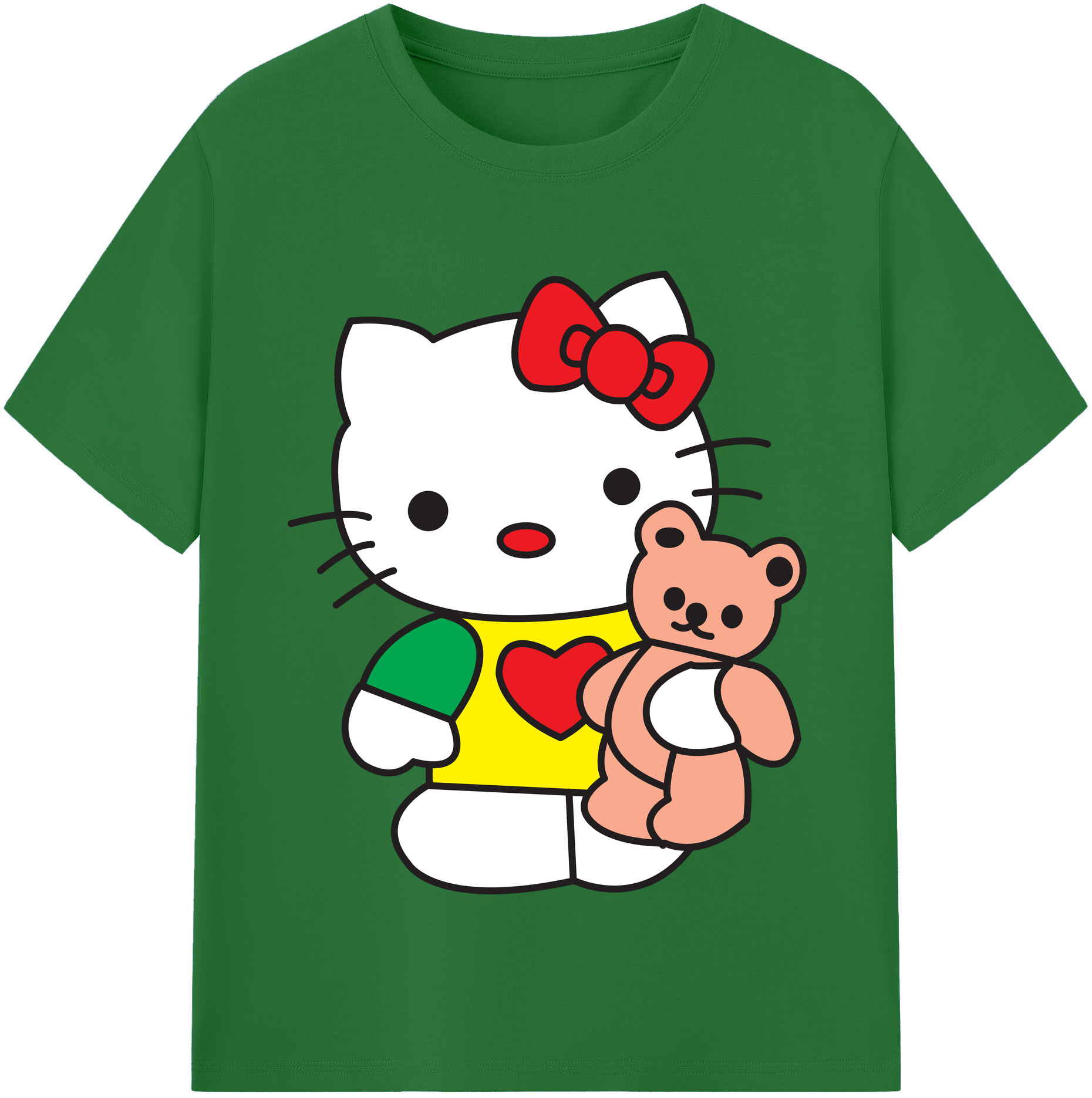 （画像用） Hello Kitty ハローキティ 綿100％半袖Tシャツ（フロントプリント）