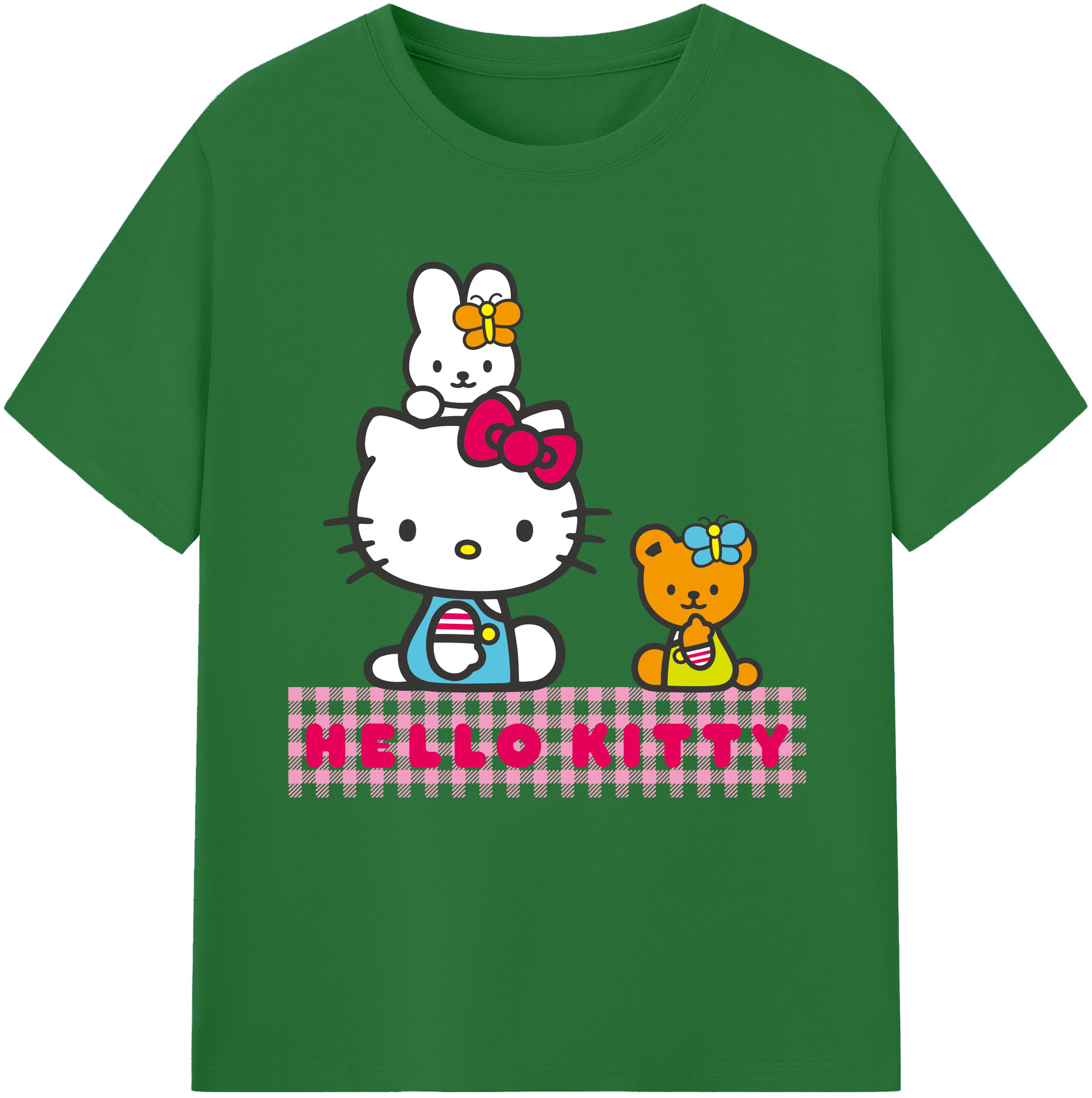 （画像用） Hello Kitty ハローキティ 綿100％半袖Tシャツ（フロントプリント）