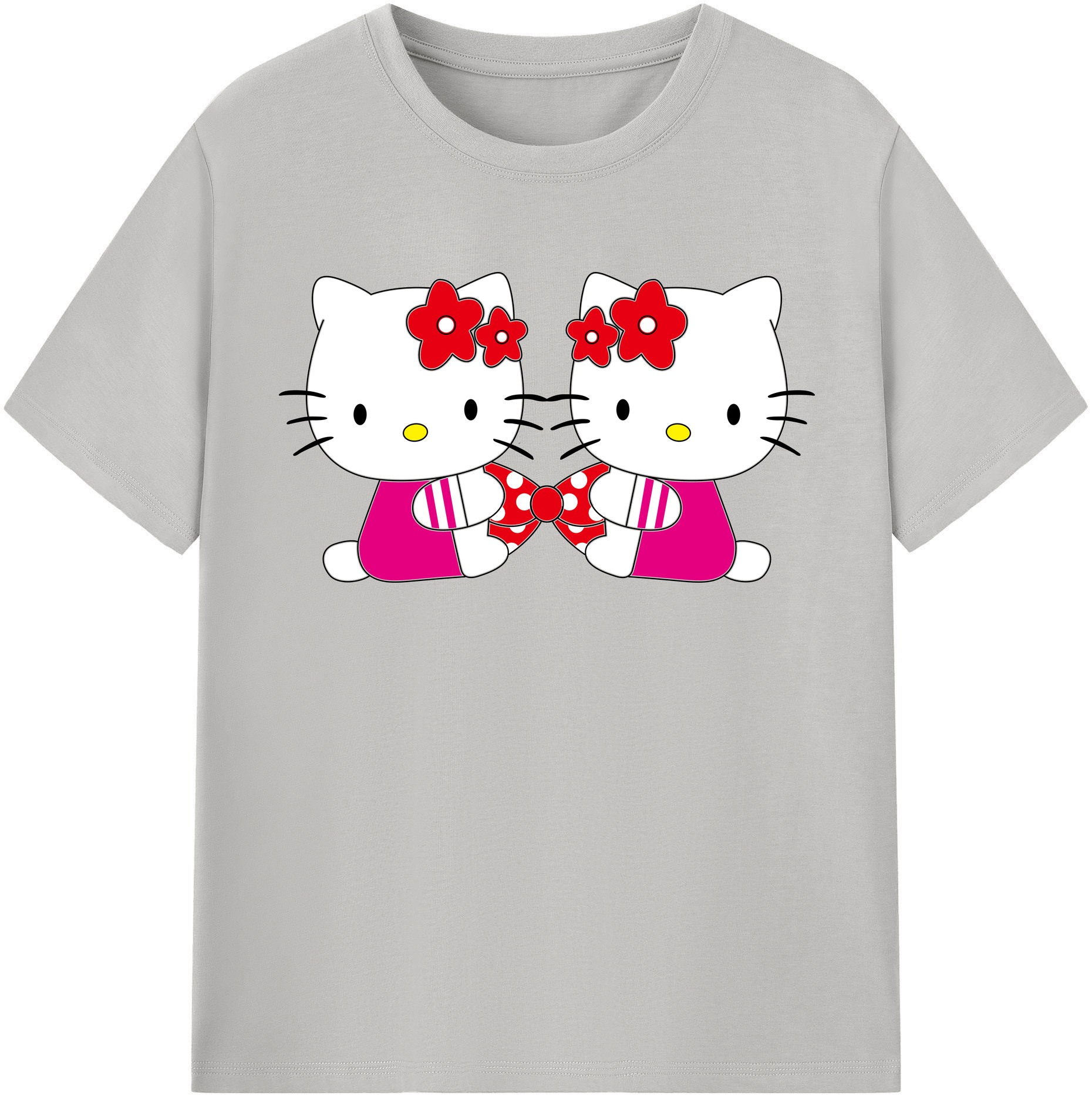 （画像用） Hello Kitty ハローキティ 綿100％半袖Tシャツ（フロントプリント）