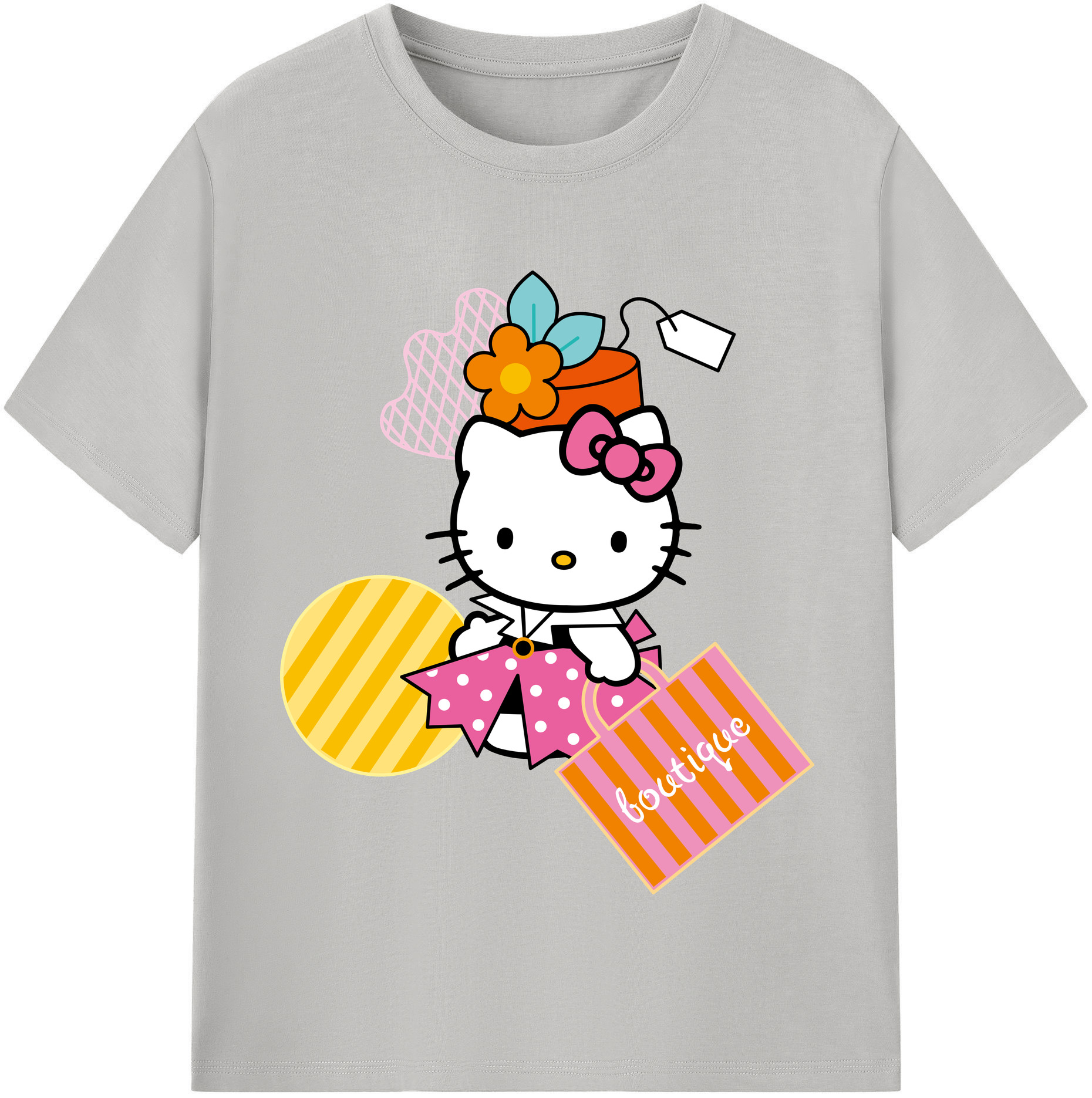 （画像用） Hello Kitty ハローキティ 綿100％半袖Tシャツ（フロントプリント）