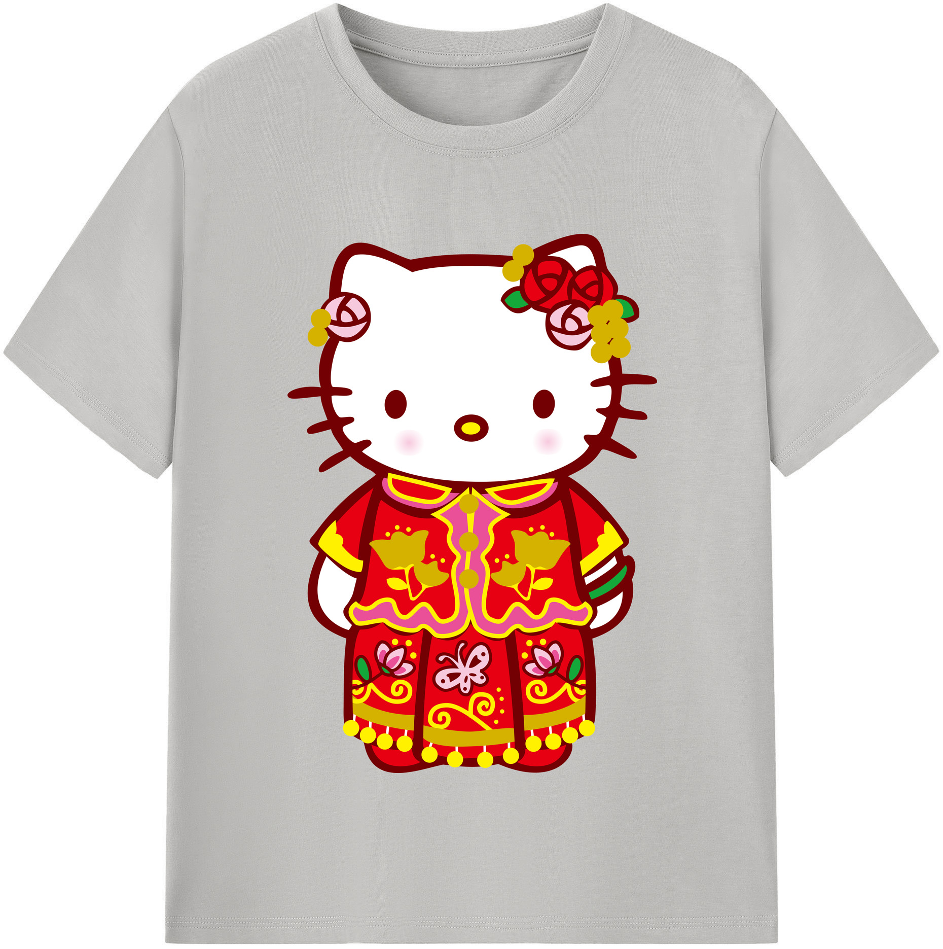 （画像用） Hello Kitty ハローキティ 綿100％半袖Tシャツ（フロントプリント）