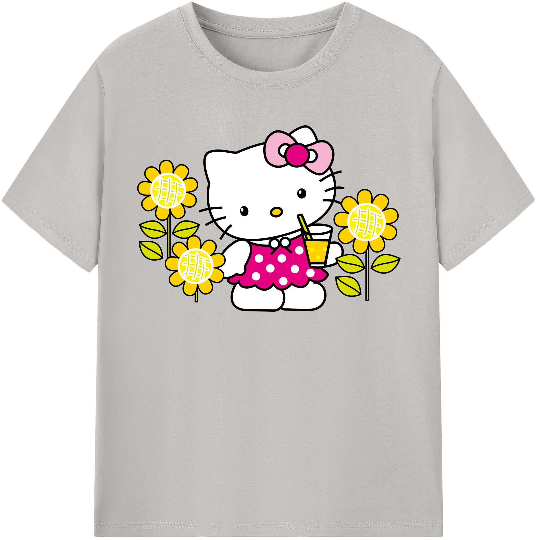 （画像用） Hello Kitty ハローキティ 綿100％半袖Tシャツ（フロントプリント）
