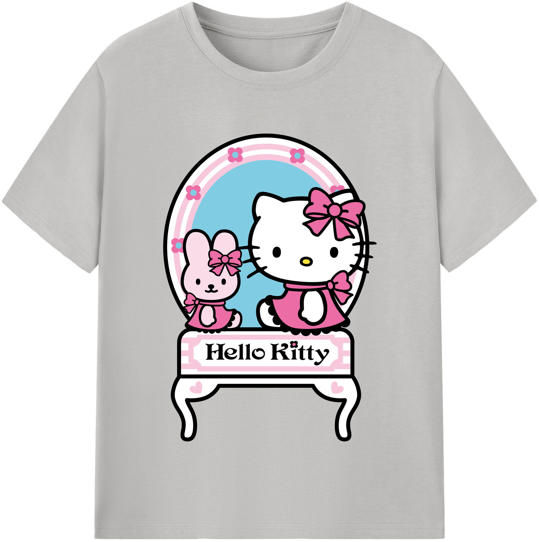 （画像用） Hello Kitty ハローキティ 綿100％半袖Tシャツ（フロントプリント）