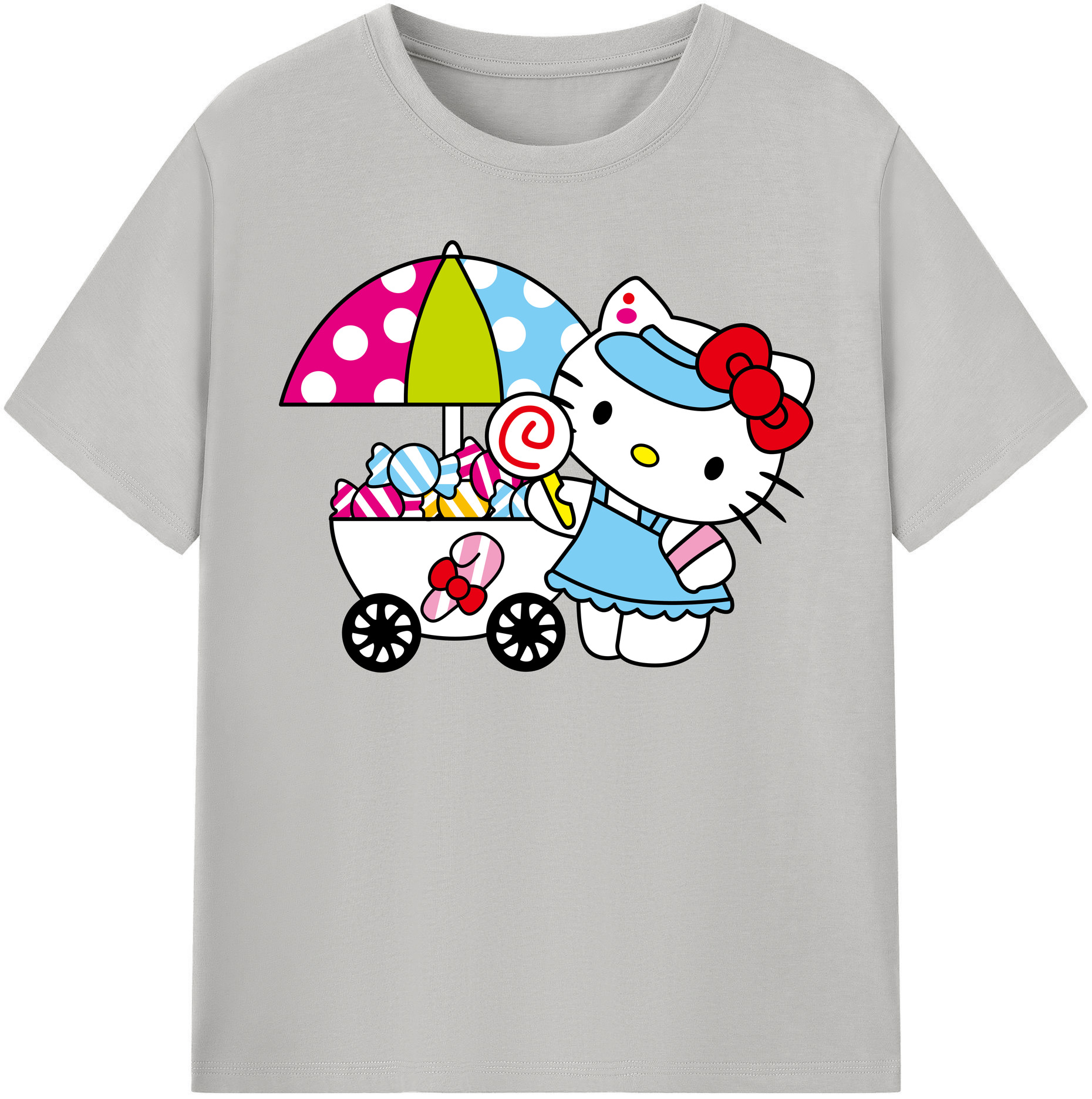 （画像用） Hello Kitty ハローキティ 綿100％半袖Tシャツ（フロントプリント）