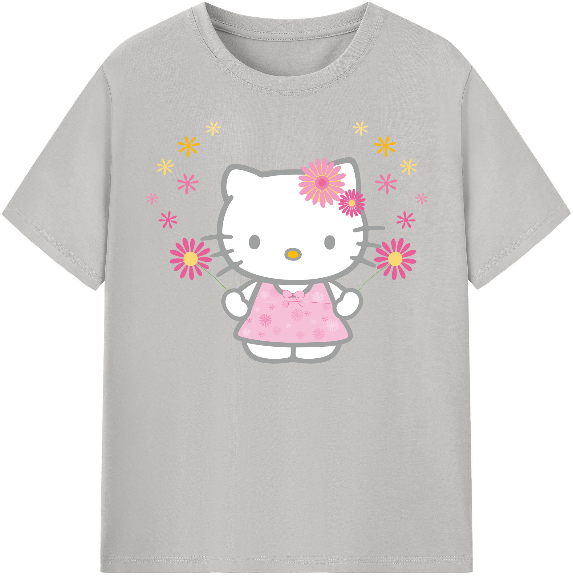 （画像用） Hello Kitty ハローキティ 綿100％半袖Tシャツ（フロントプリント）