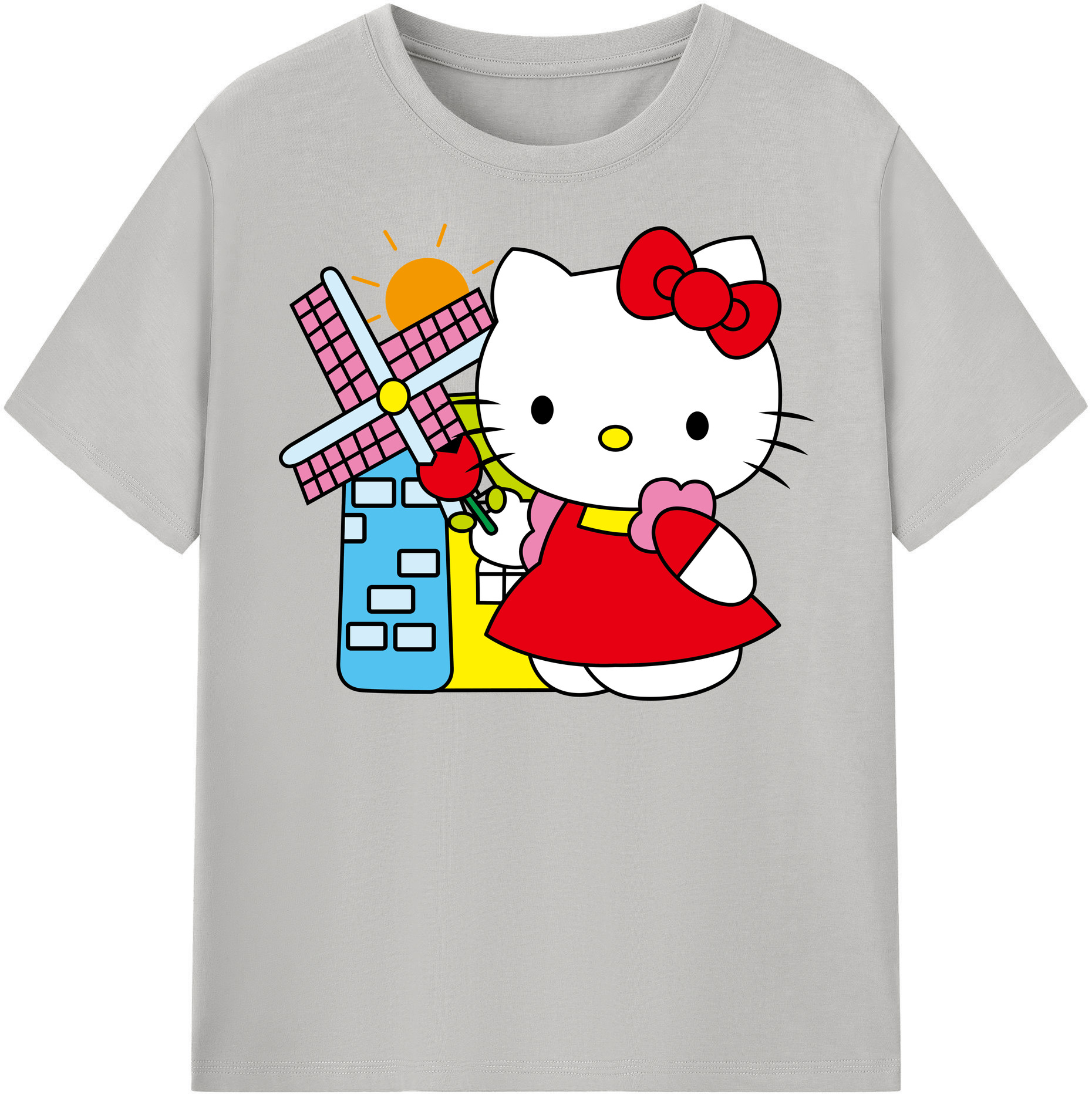 （画像用） Hello Kitty ハローキティ 綿100％半袖Tシャツ（フロントプリント）