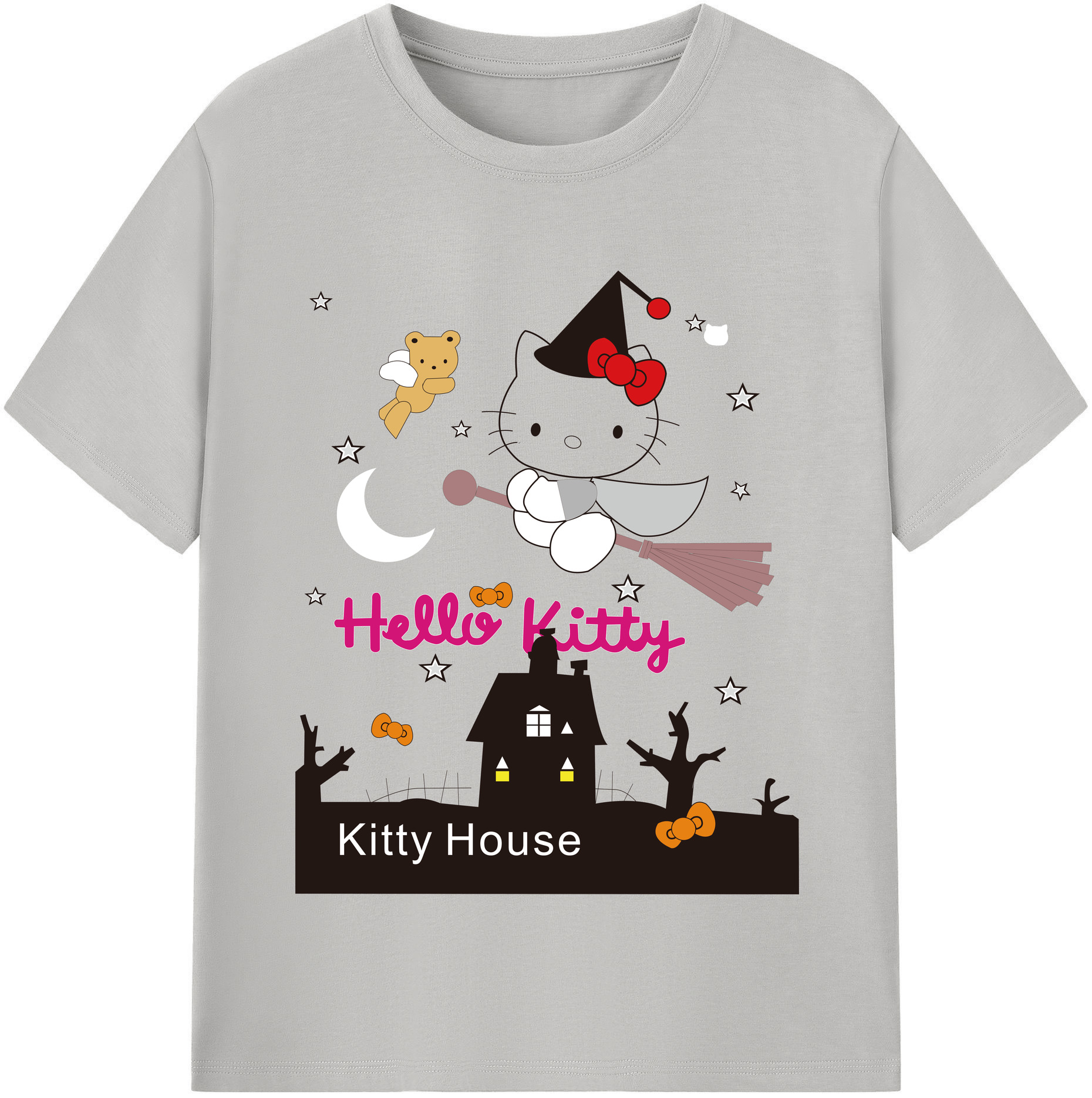 （画像用） Hello Kitty ハローキティ 綿100％半袖Tシャツ（フロントプリント）