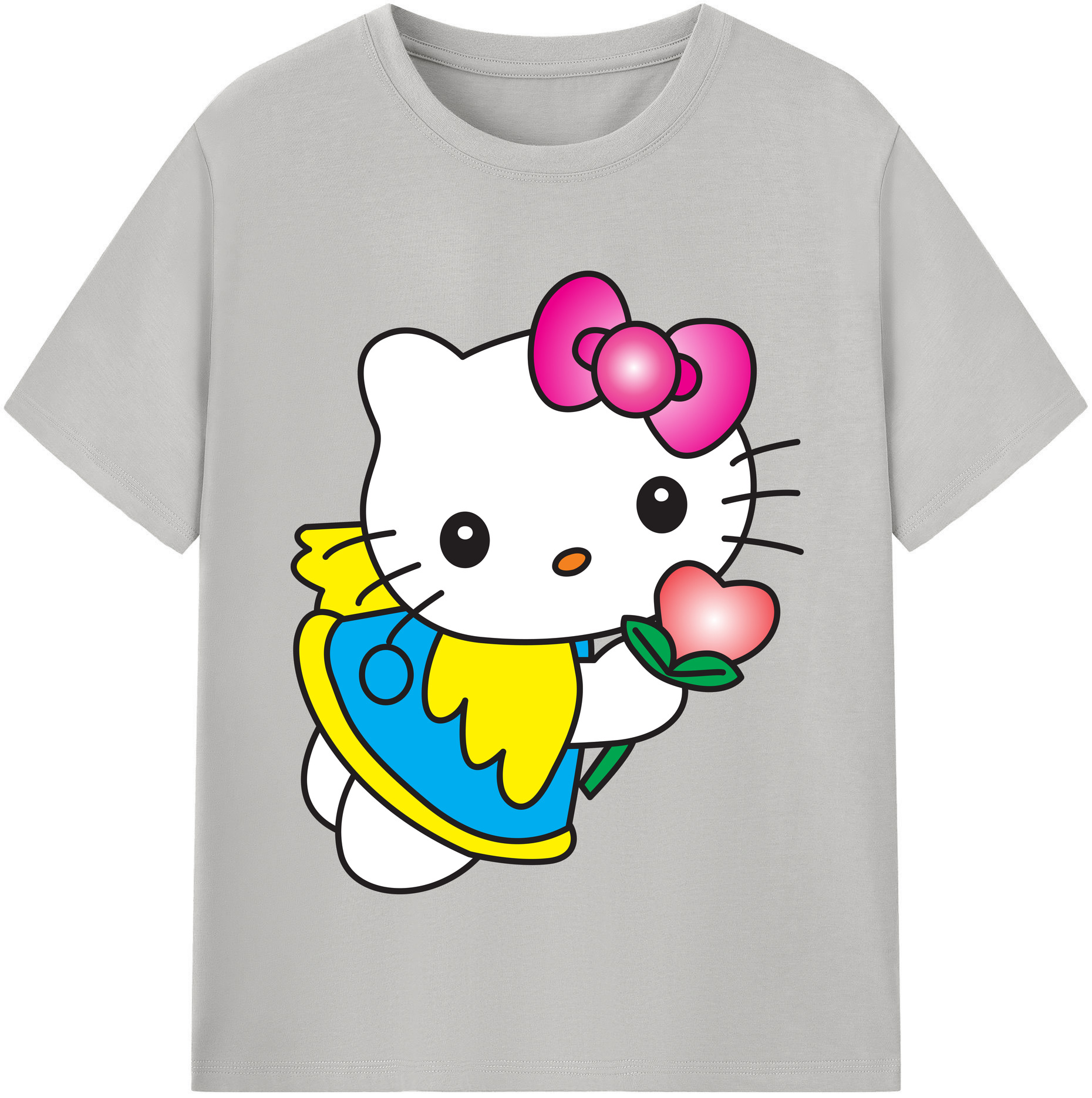 （画像用） Hello Kitty ハローキティ 綿100％半袖Tシャツ（フロントプリント）