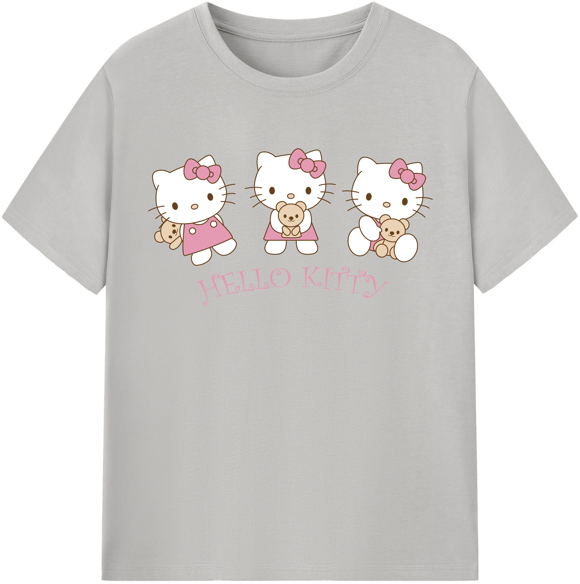 （画像用） Hello Kitty ハローキティ 綿100％半袖Tシャツ（フロントプリント）