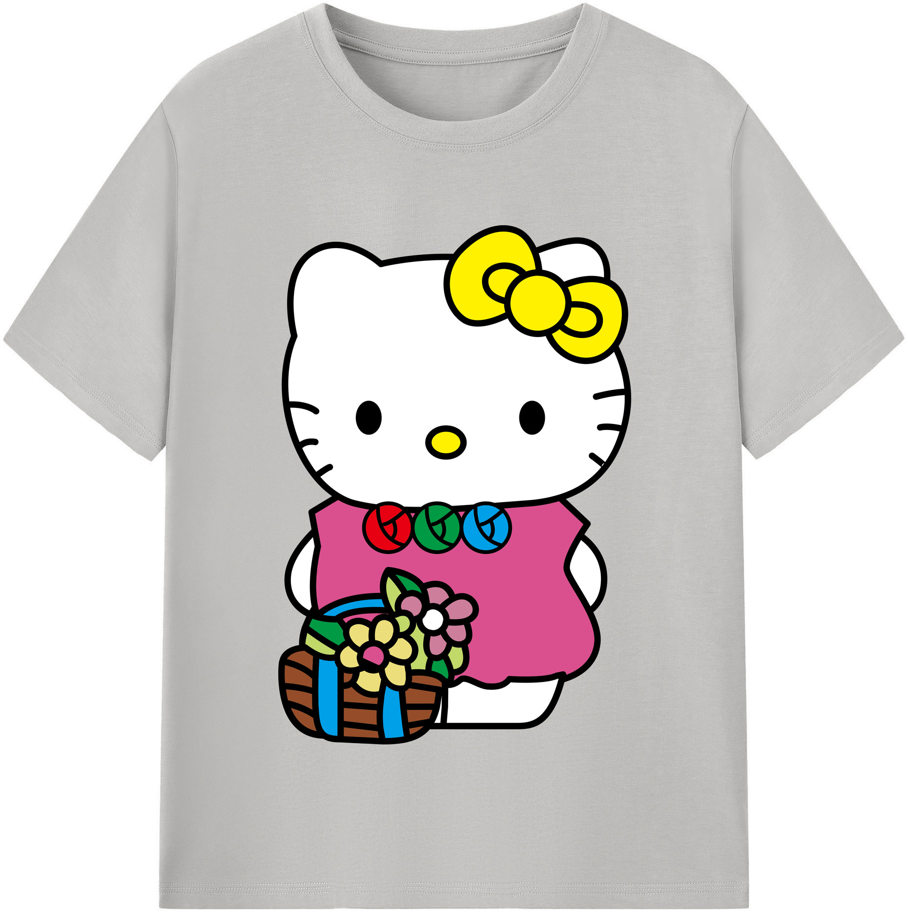 （画像用） Hello Kitty ハローキティ 綿100％半袖Tシャツ（フロントプリント）