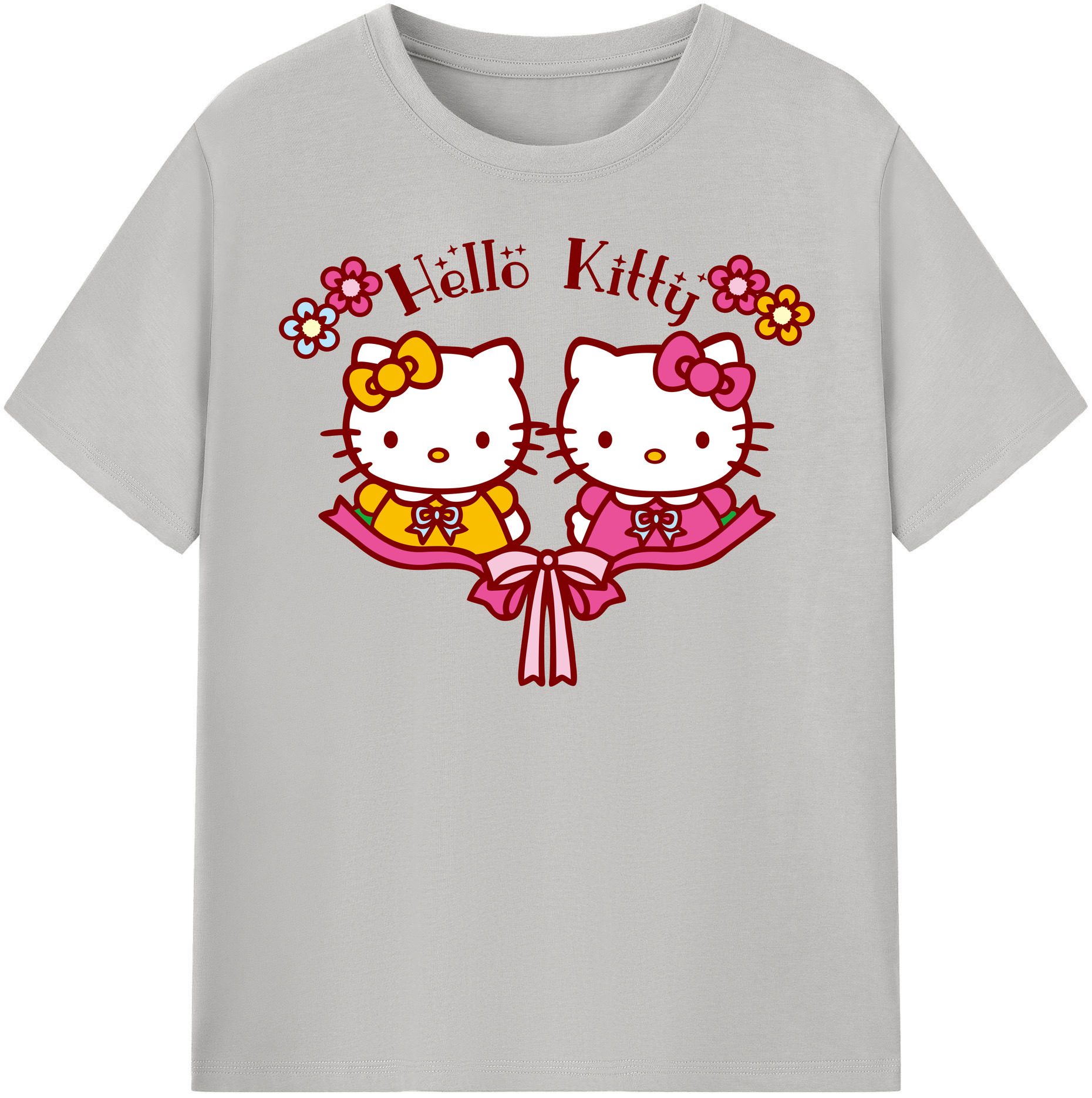 （画像用） Hello Kitty ハローキティ 綿100％半袖Tシャツ（フロントプリント）