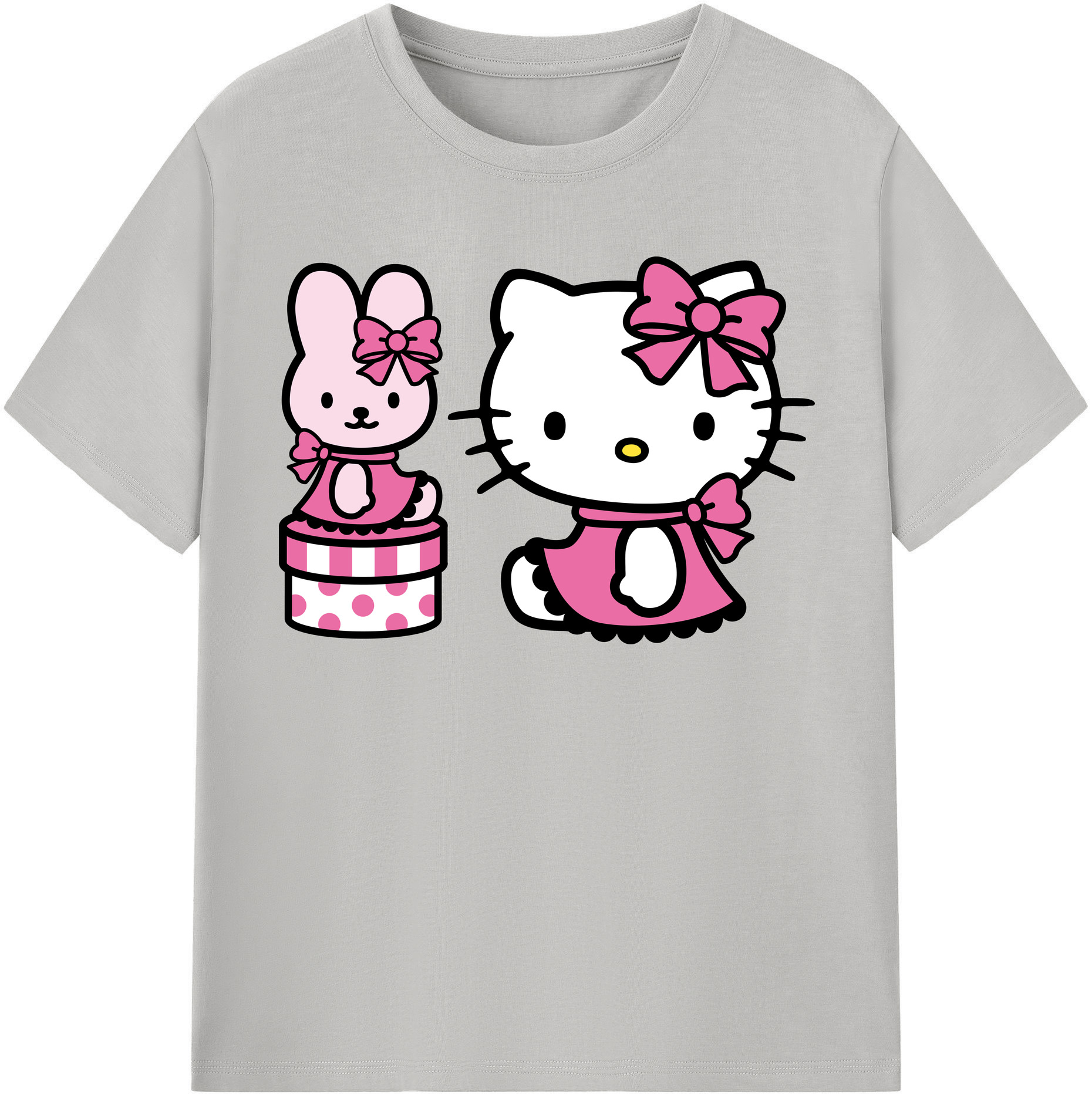 （画像用） Hello Kitty ハローキティ 綿100％半袖Tシャツ（フロントプリント）