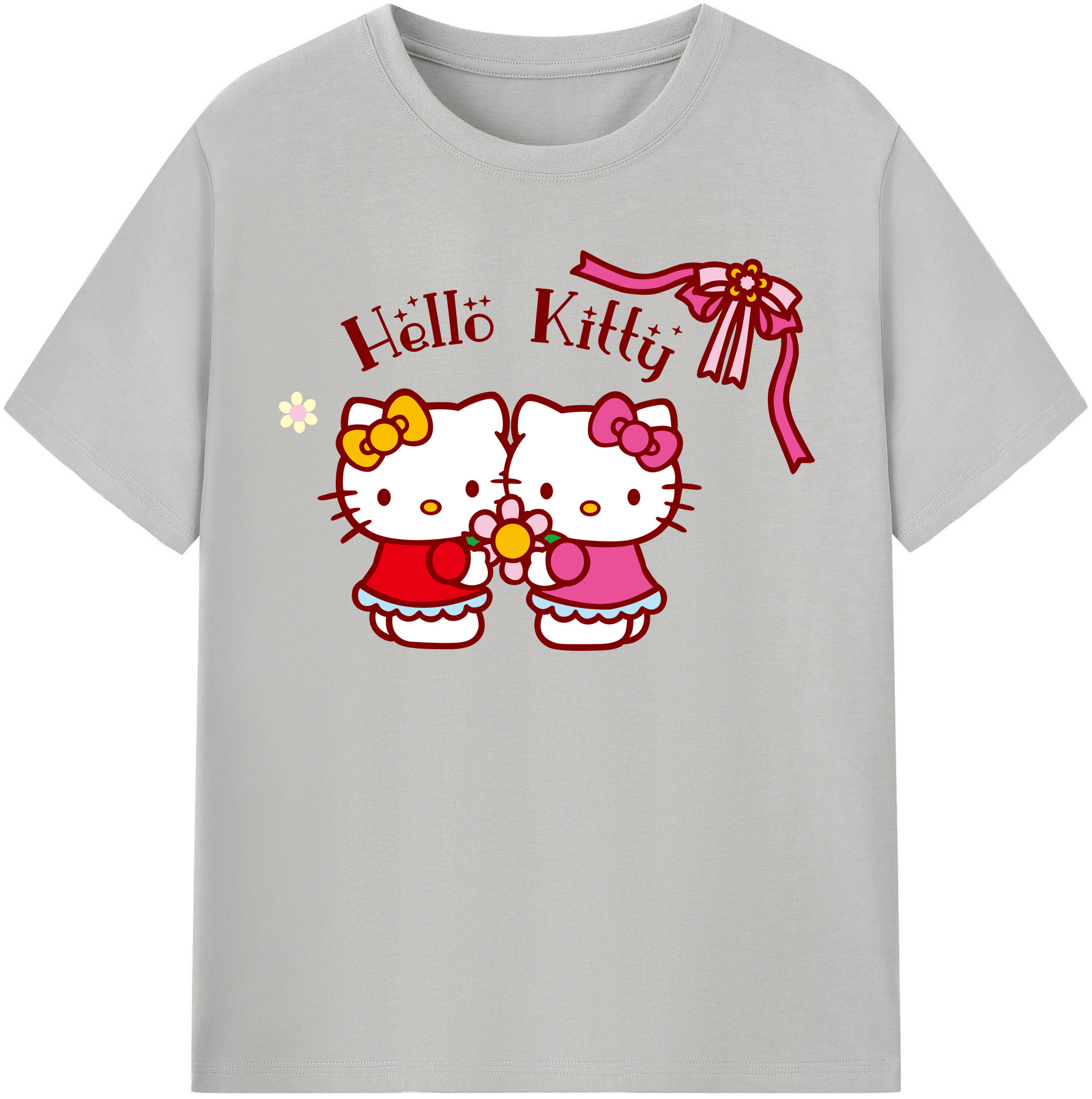（画像用） Hello Kitty ハローキティ 綿100％半袖Tシャツ（フロントプリント）