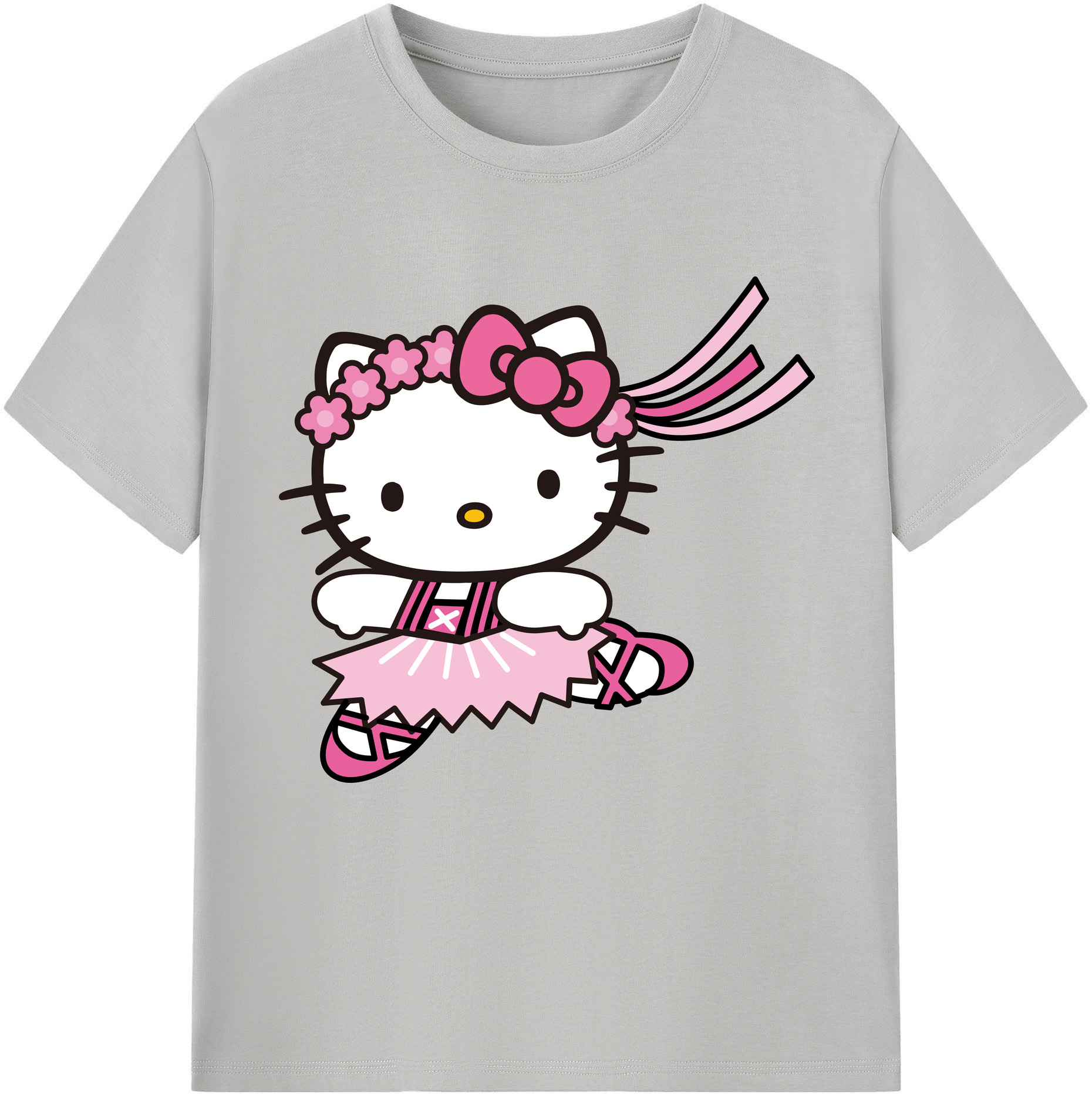（画像用） Hello Kitty ハローキティ 綿100％半袖Tシャツ（フロントプリント）